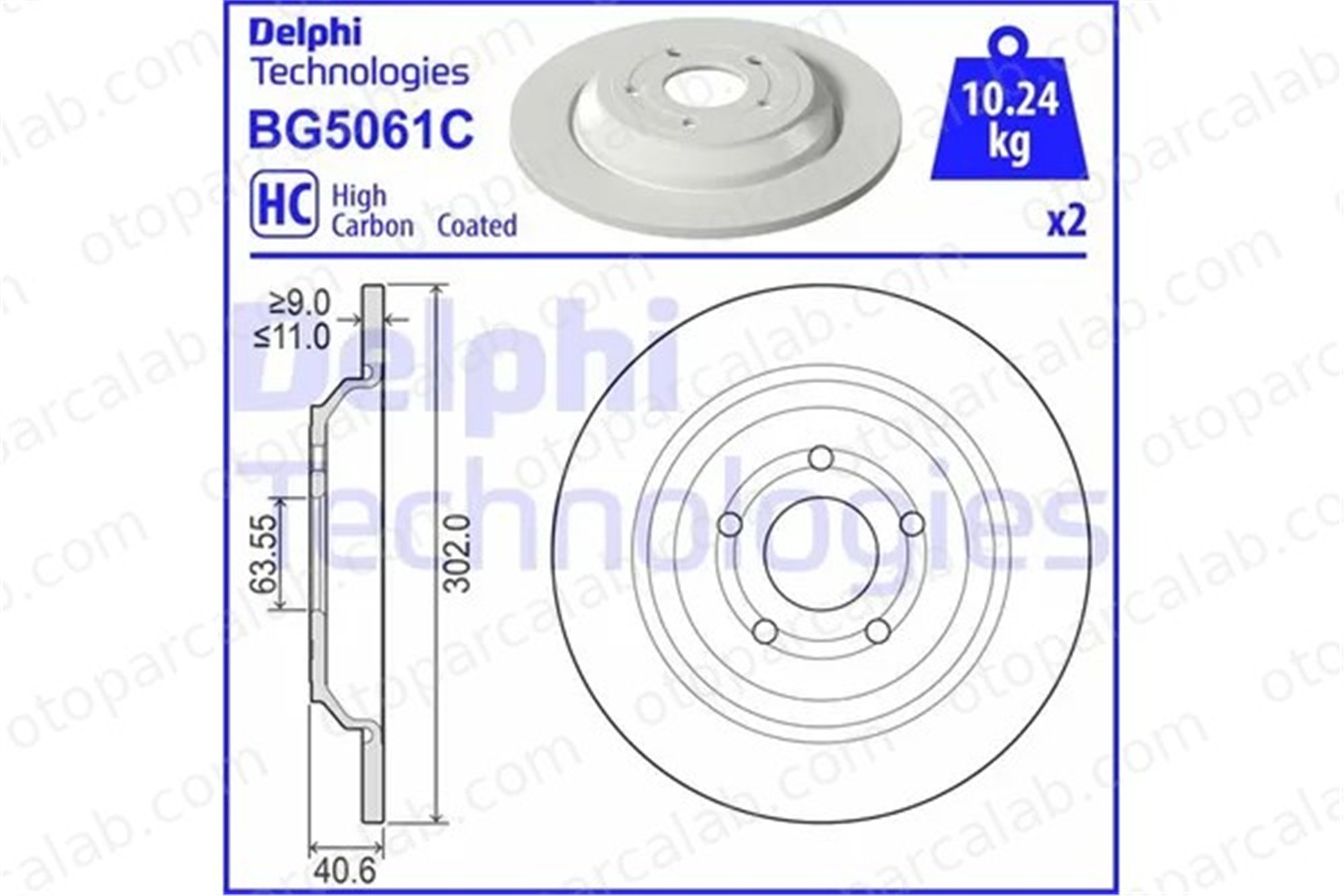 DELPHI BG5061C Fren Disk Ayna Arka Sağ ve Sol FORD FOCUS IV FOCUS IV Turnier 1936154 2210993