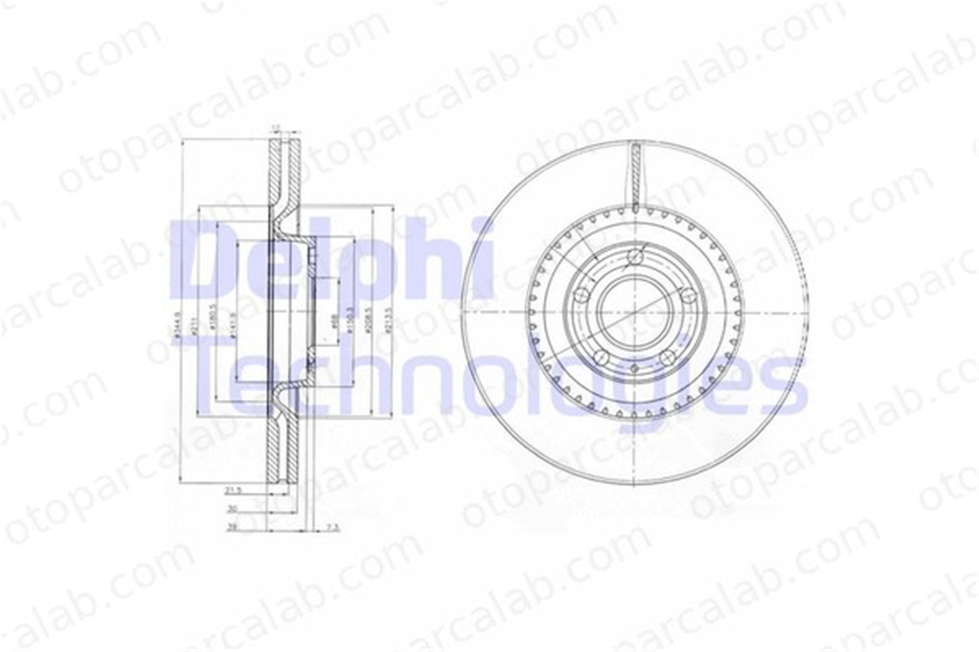 DELPHI BG9003 Fren Disk Ayna Ön Sağ ve Sol AUDI A4 B8 Avant A4 B6 Cabrio 8E0615301T 8E0615301K