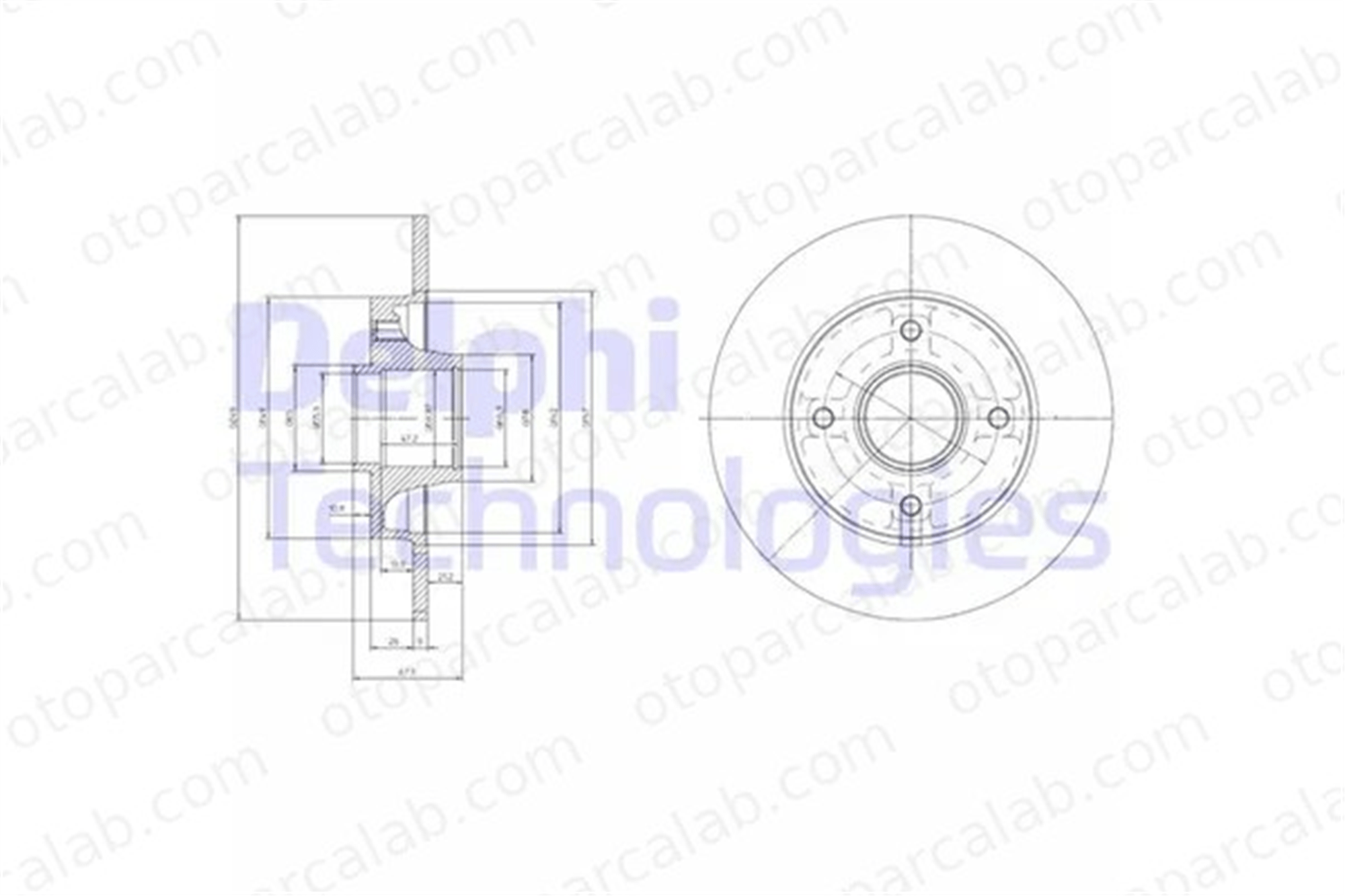 DELPHI BG9021RS Fren Disk Ayna Arka Sağ ve Sol CITROËN C4 I C4 Coupe 4246Z9 E169195