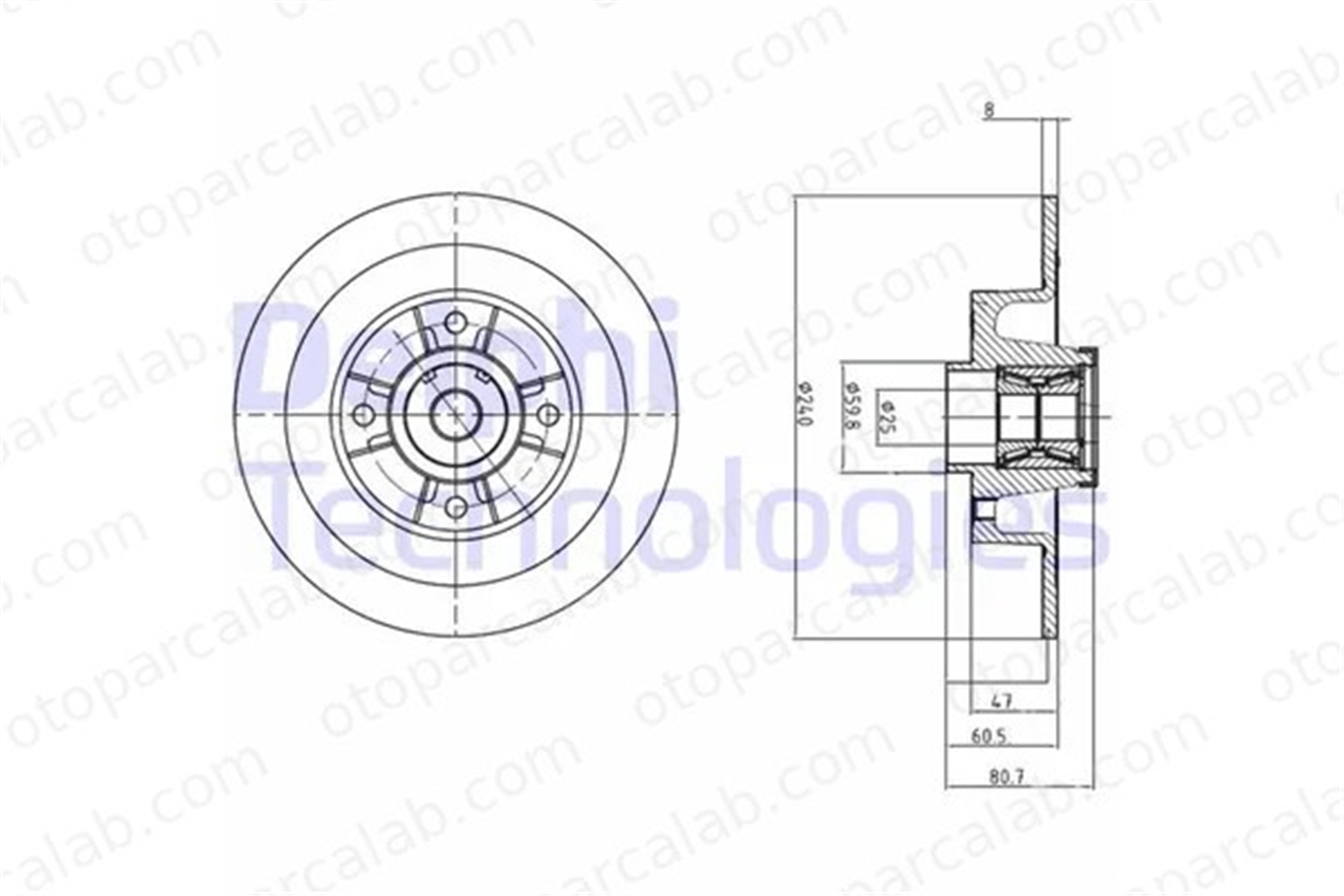 DELPHI BG9028RS Fren Disk Ayna Arka Sağ ve Sol RENAULT MEGANE II CLIO III 432005338R 432005347R