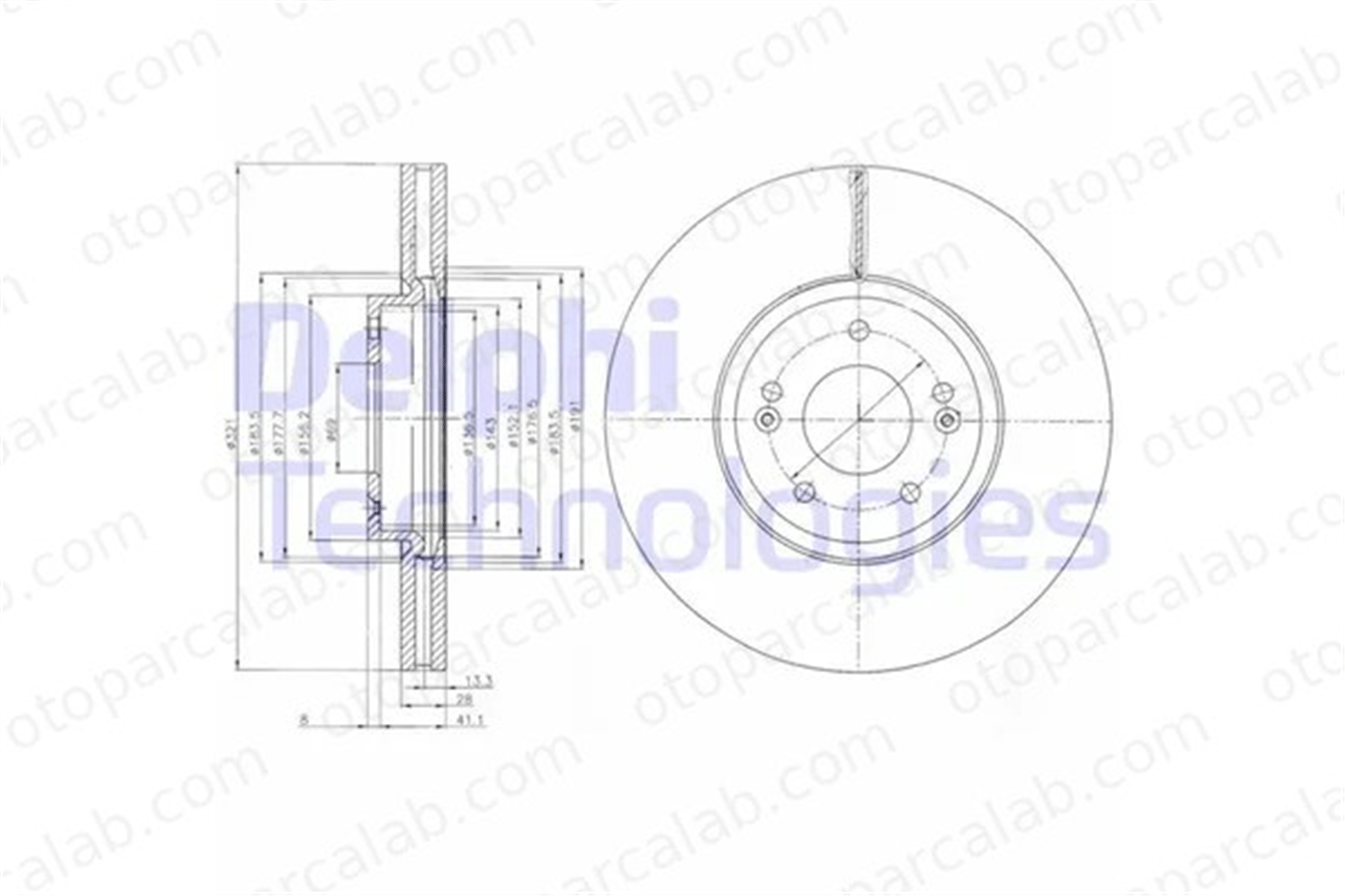DELPHI BG9056C Fren Disk Ayna Ön Sağ ve Sol HYUNDAI SANTA FÉ III SANTA FÉ II 517122P700 517122W700