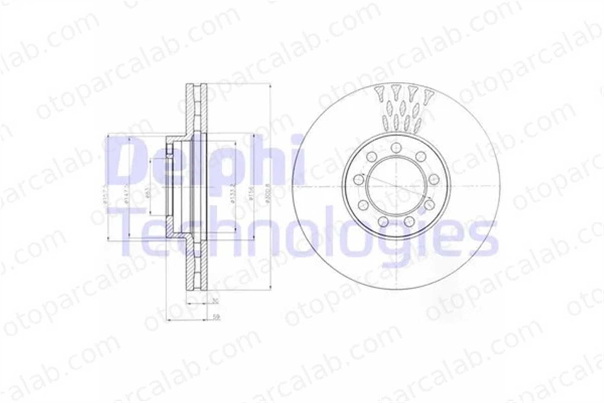 DELPHI BG9062 Fren Disk Ayna Ön Sağ ve Sol IVECO DAILY IV Platform şasi DAILY IV Panelvan/Van 2996122 504121723