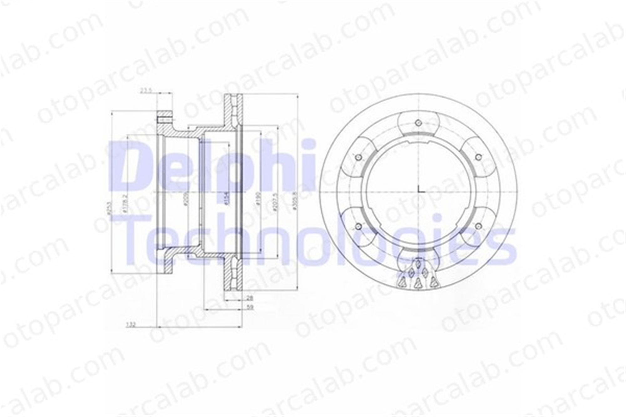 DELPHI BG9069 Fren Disk Ayna Arka Sağ ve Sol IVECO DAILY IV Platform şasi DAILY IV Panelvan/Van 7186848 46393184