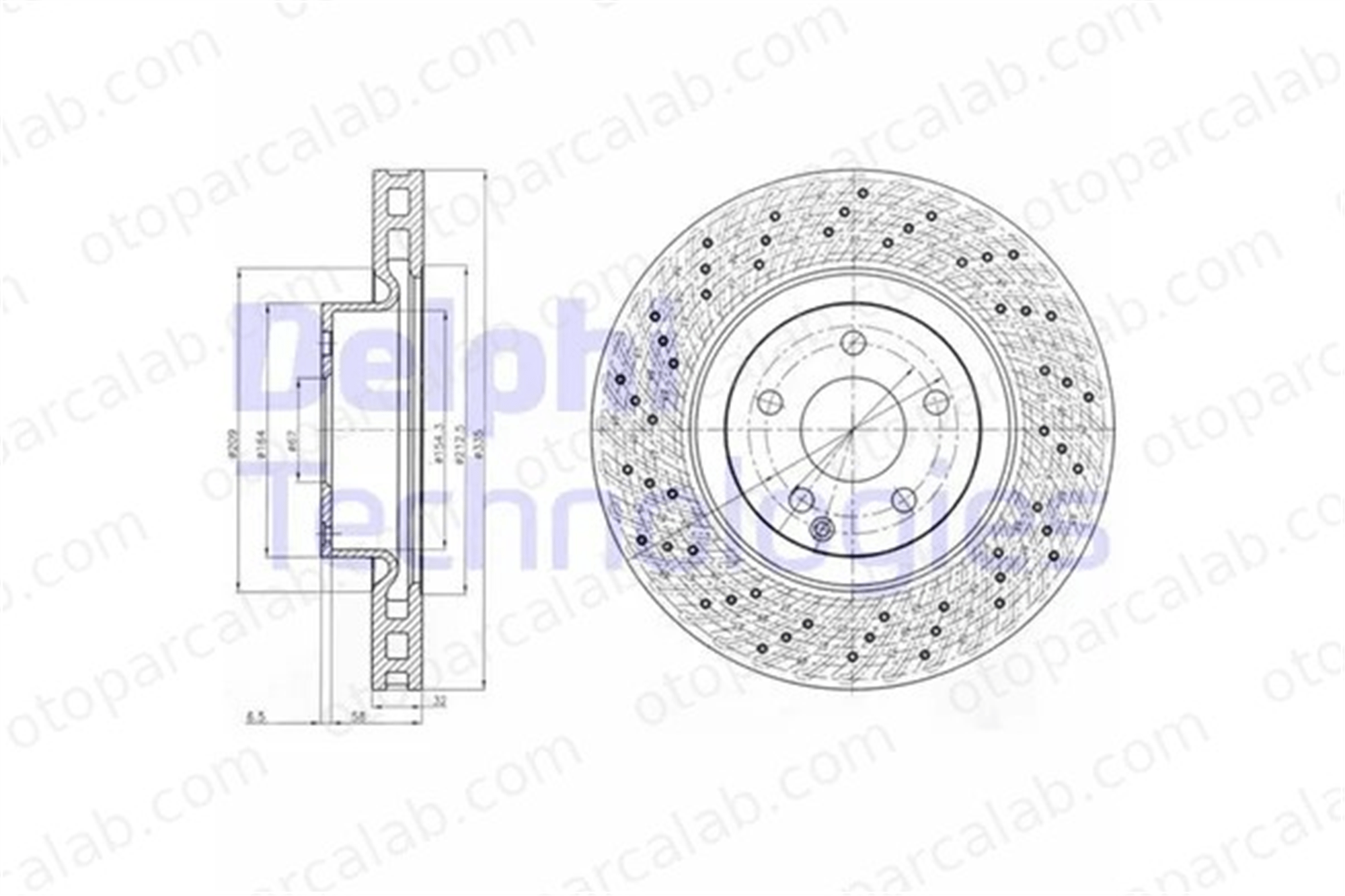 DELPHI BG9093C Fren Disk Ayna Ön Sağ ve Sol MERCEDES-BENZ S-SERISI 34118854273 2214210612