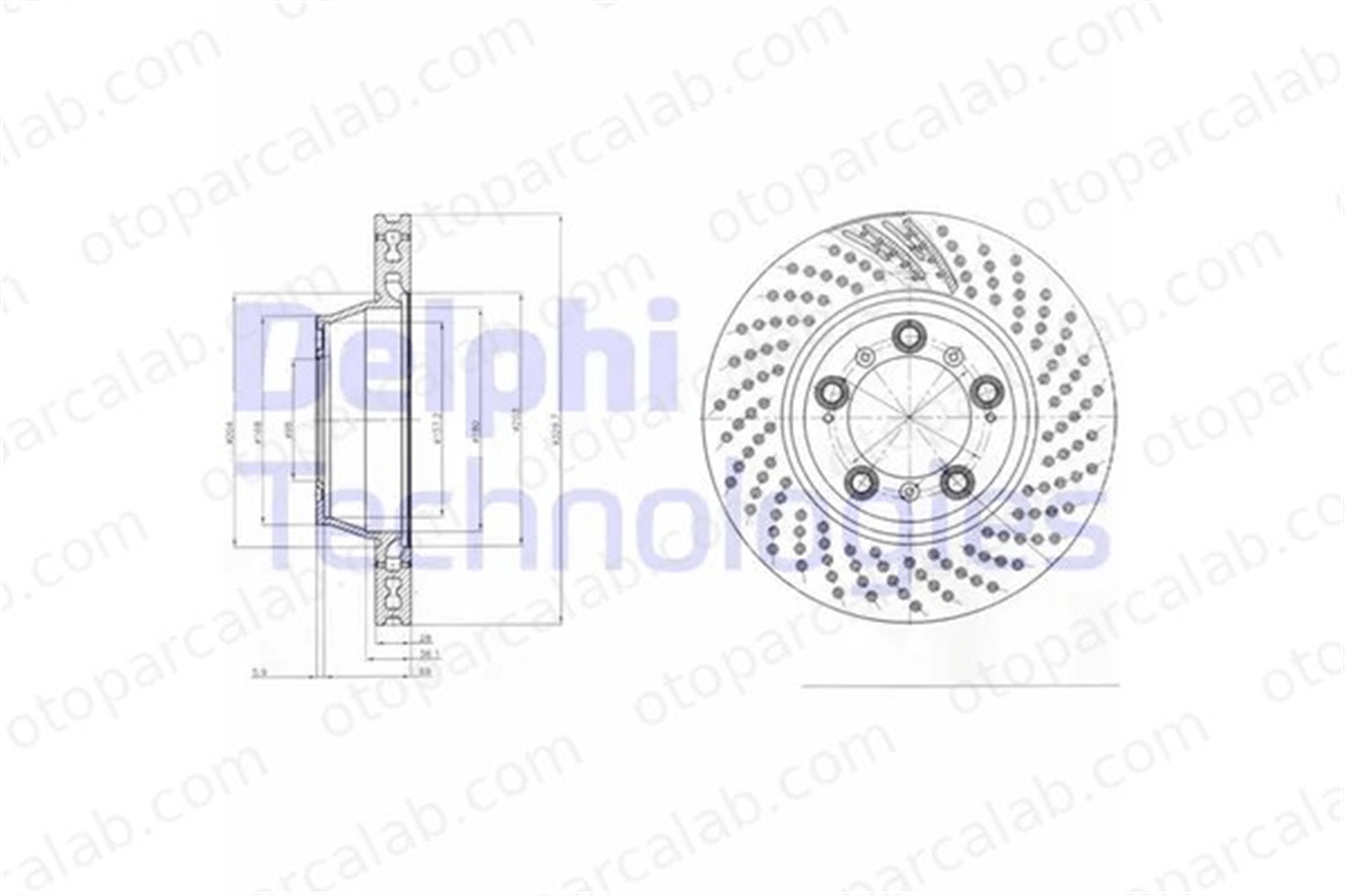 DELPHI BG9097C Fren Disk Ayna Arka Sağ ve Sol PORSCHE 911 911 Cabrio 99635240603 99635240602