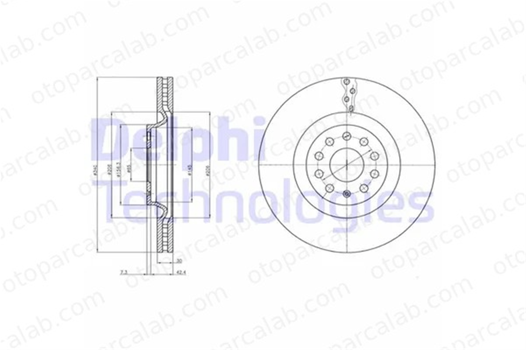 DELPHI BG9109C Fren Disk Ayna Ön Sağ ve Sol VW CC B7 TIGUAN 1K0615301AD 5Q0615301G