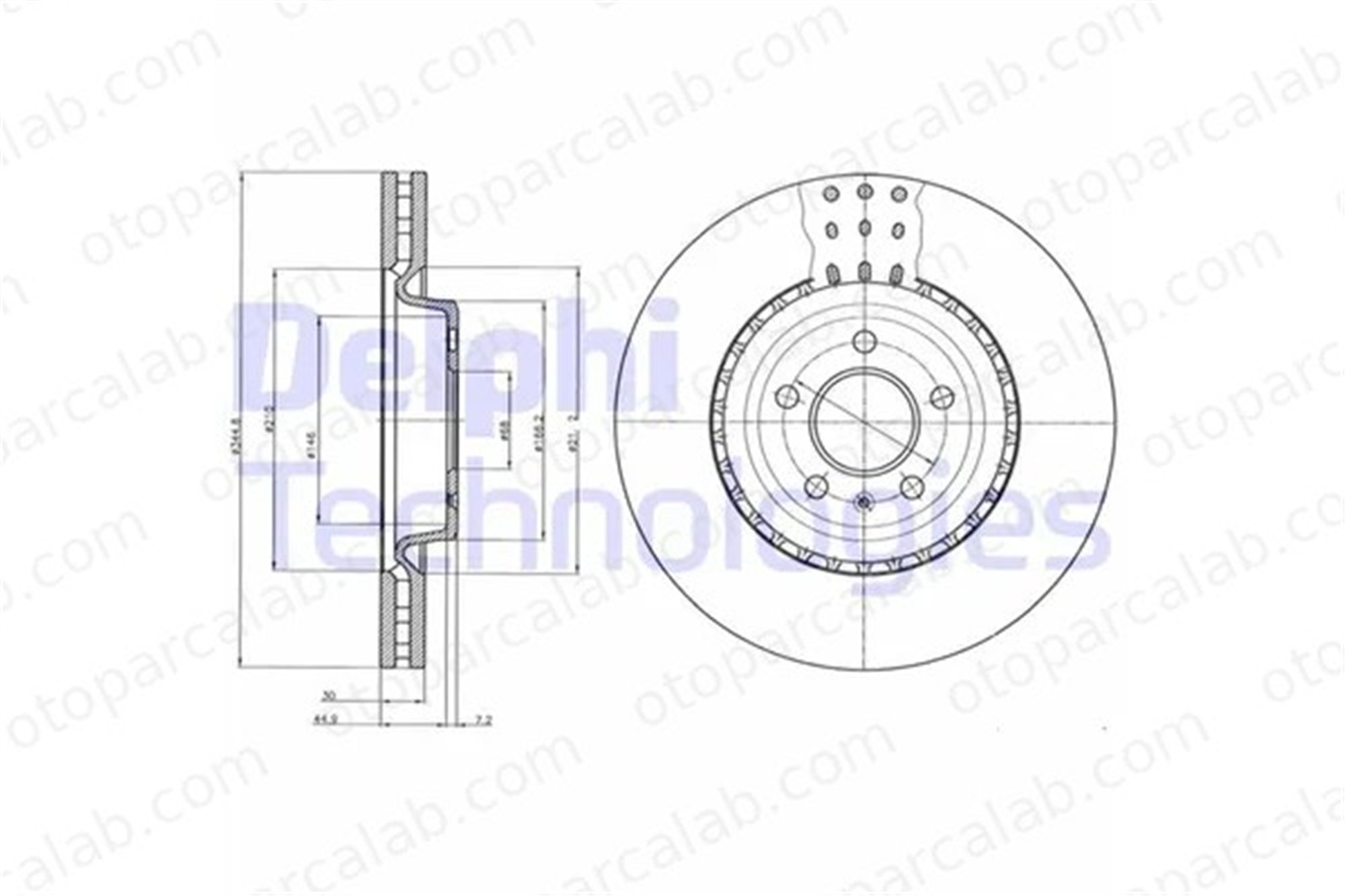 DELPHI BG9110C Fren Disk Ayna Ön Sağ ve Sol AUDI A6 C7 A6 C7 Avant 4G0615301G 4G0615301