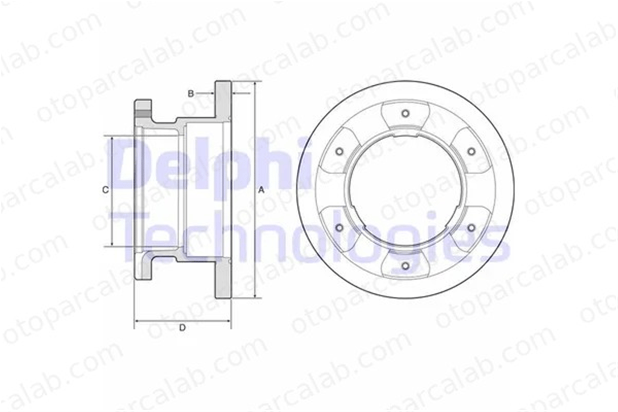 DELPHI BG9201 Fren Disk Ayna Arka Sağ ve Sol IVECO DAILY III Panelvan/Van DAILY III Platform şasi 42471150 7182874