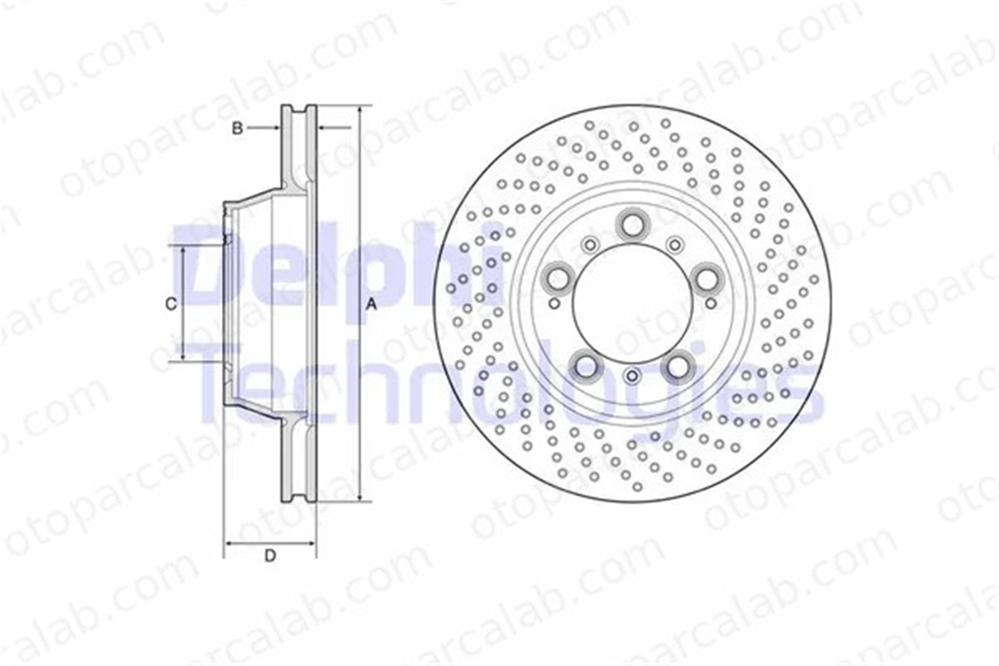 DELPHI BG9226C Fren Disk Ayna Arka Sağ ve Sol PORSCHE 911 911 Cabrio 99635203201 99635240602