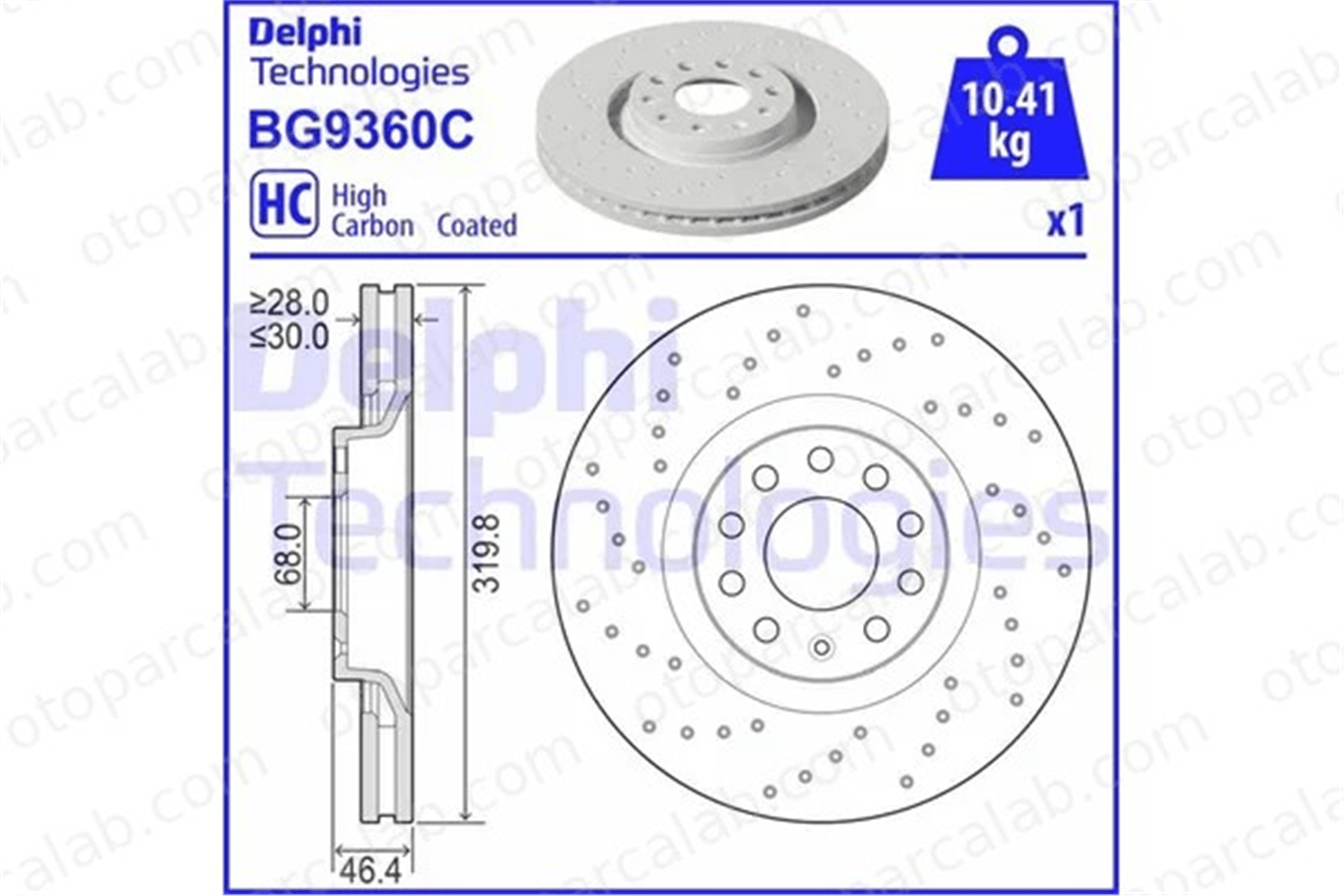 DELPHI BG9360C Fren Disk Ayna Ön Sağ ve Sol AUDI A4 B7 A4 B7 Avant 8E0615301AD 8E0615301AE