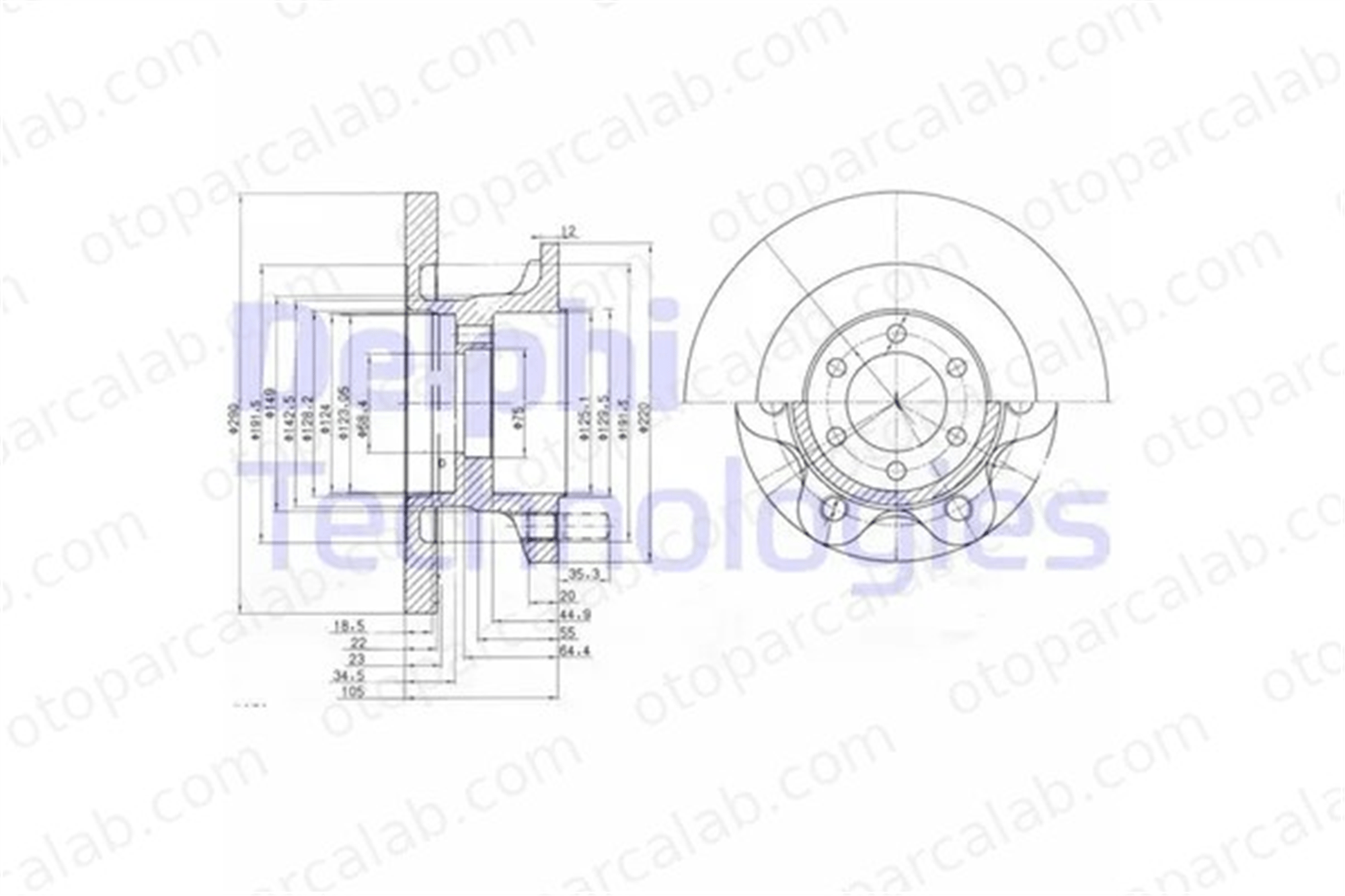 DELPHI BG9722 Fren Disk Ayna Ön Sağ ve Sol IVECO DAILY III Platform şasi DAILY III Panelvan/Van 1908772 1908792