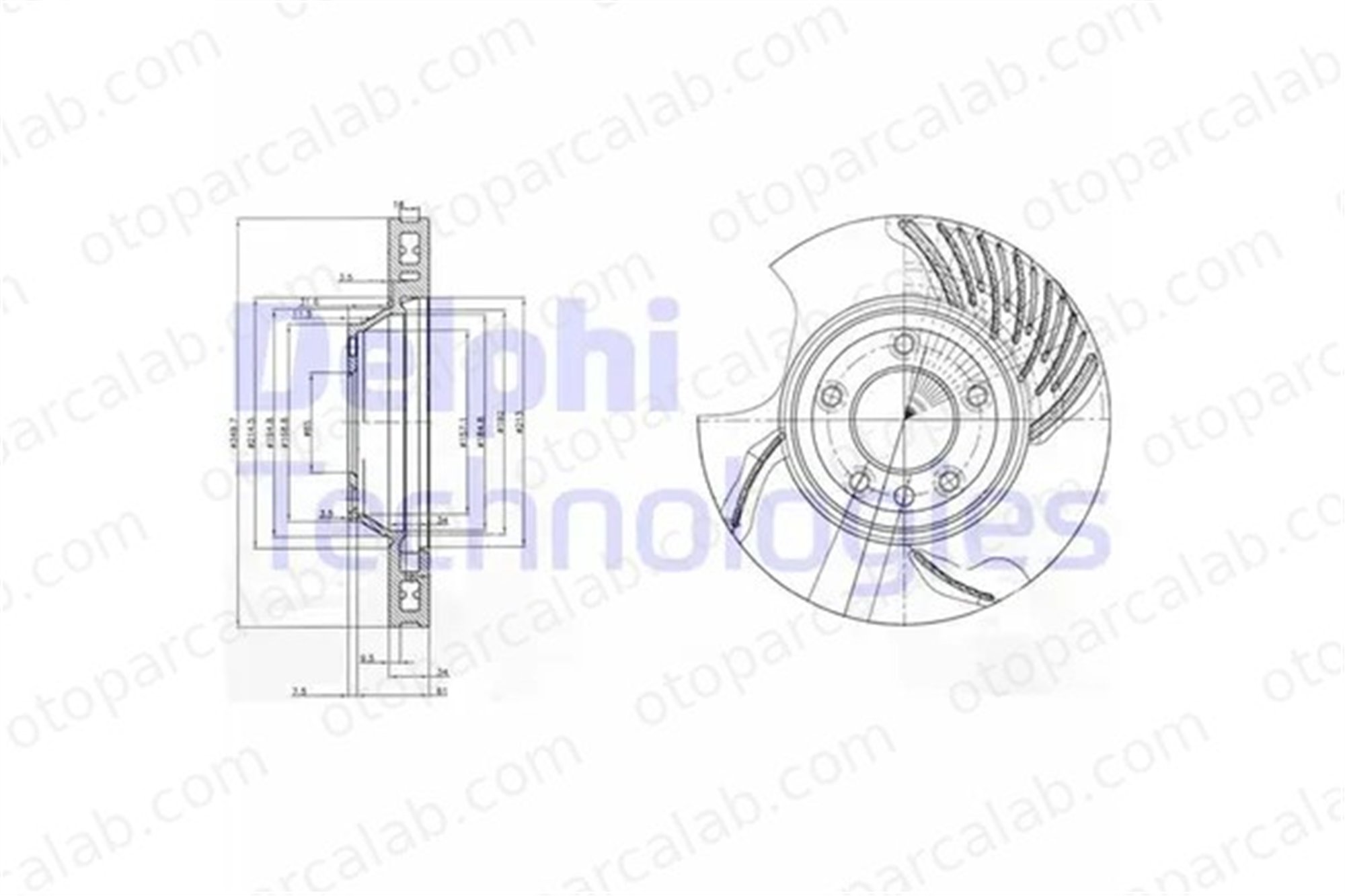 DELPHI BG9774 Fren Disk Ayna Ön Sol PORSCHE CAYENNE AUDI Q7 7L6615301E 7L8615301