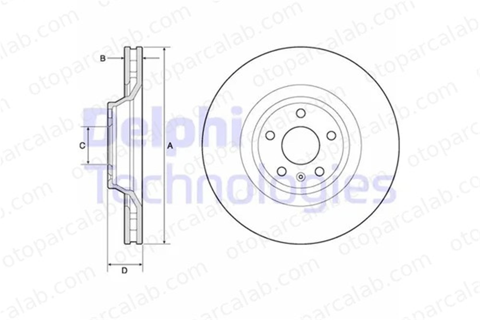 DELPHI BG9955 Fren Disk Ayna Ön Sağ ve Sol AUDI A6 C6 A6 C6 Avant 4F0615301G 4F0615301F