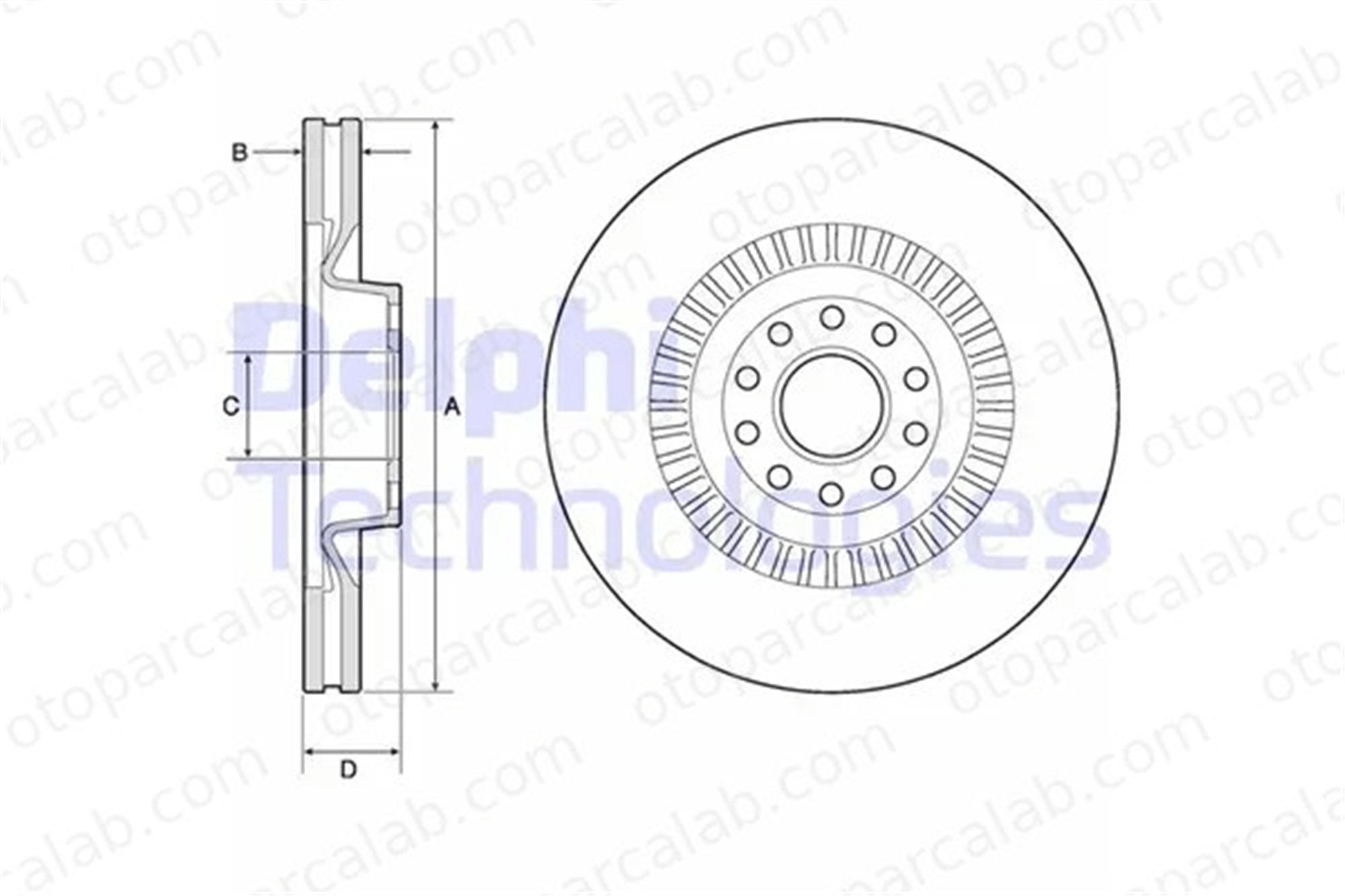 DELPHI BG9957 Fren Disk Ayna Ön Sağ ve Sol VW PHAETON AUDI A8 D3 4E0615301P 3D0615301F