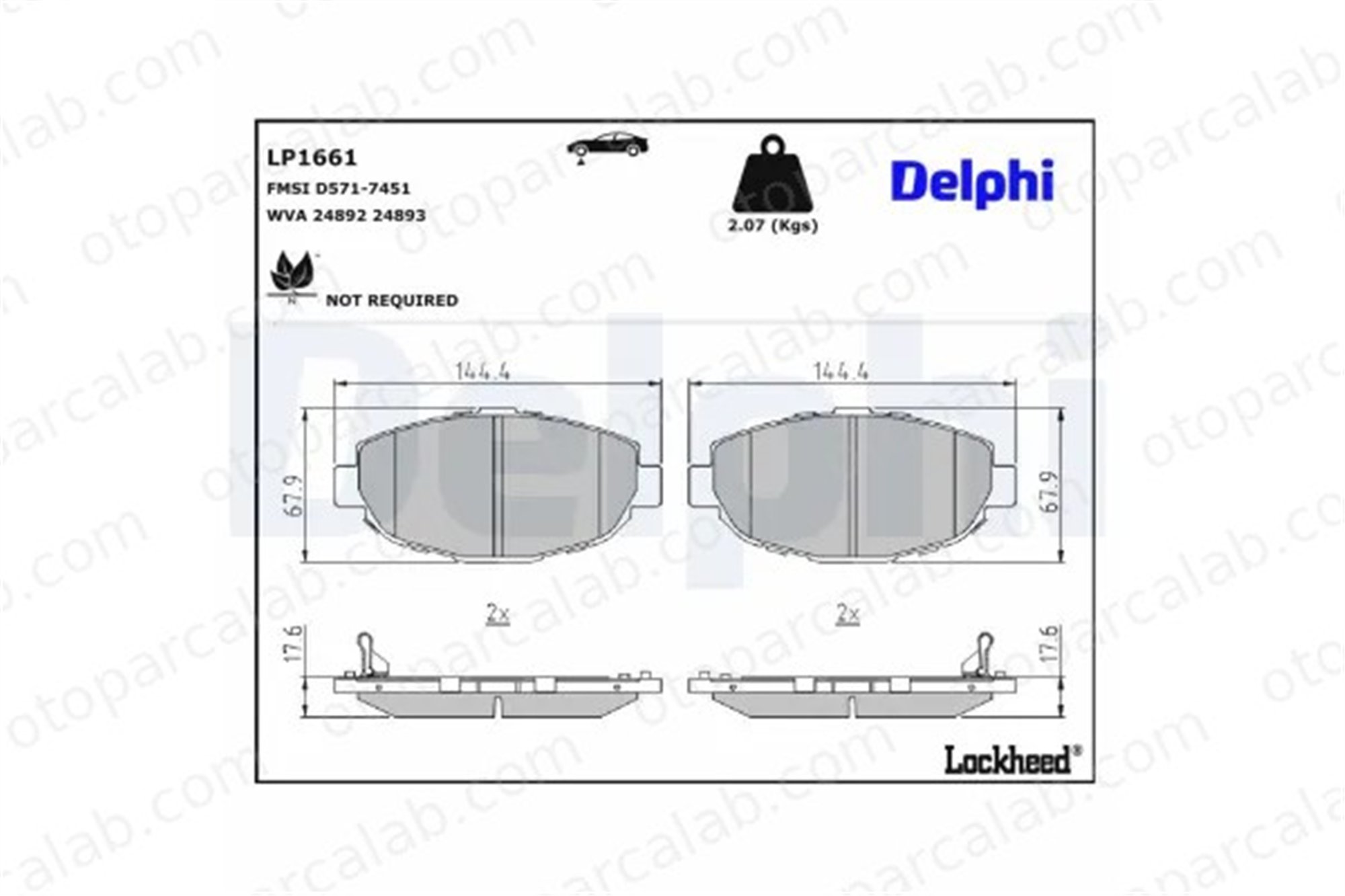 DELPHI LP1661 Fren Disk Balata Ön LEXUS GS IS I 446524020 446524021