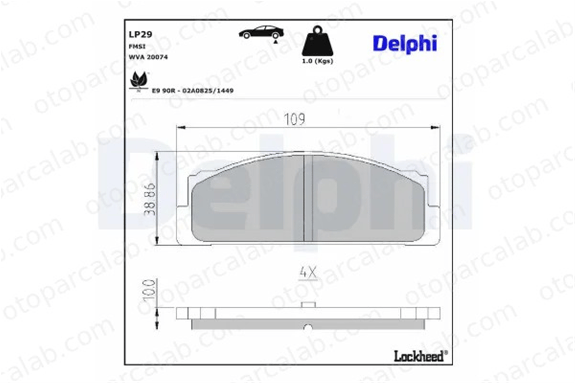 DELPHI LP29 Fren Disk Balata Arka FIAT 132 124 Spider 16844100 16844200