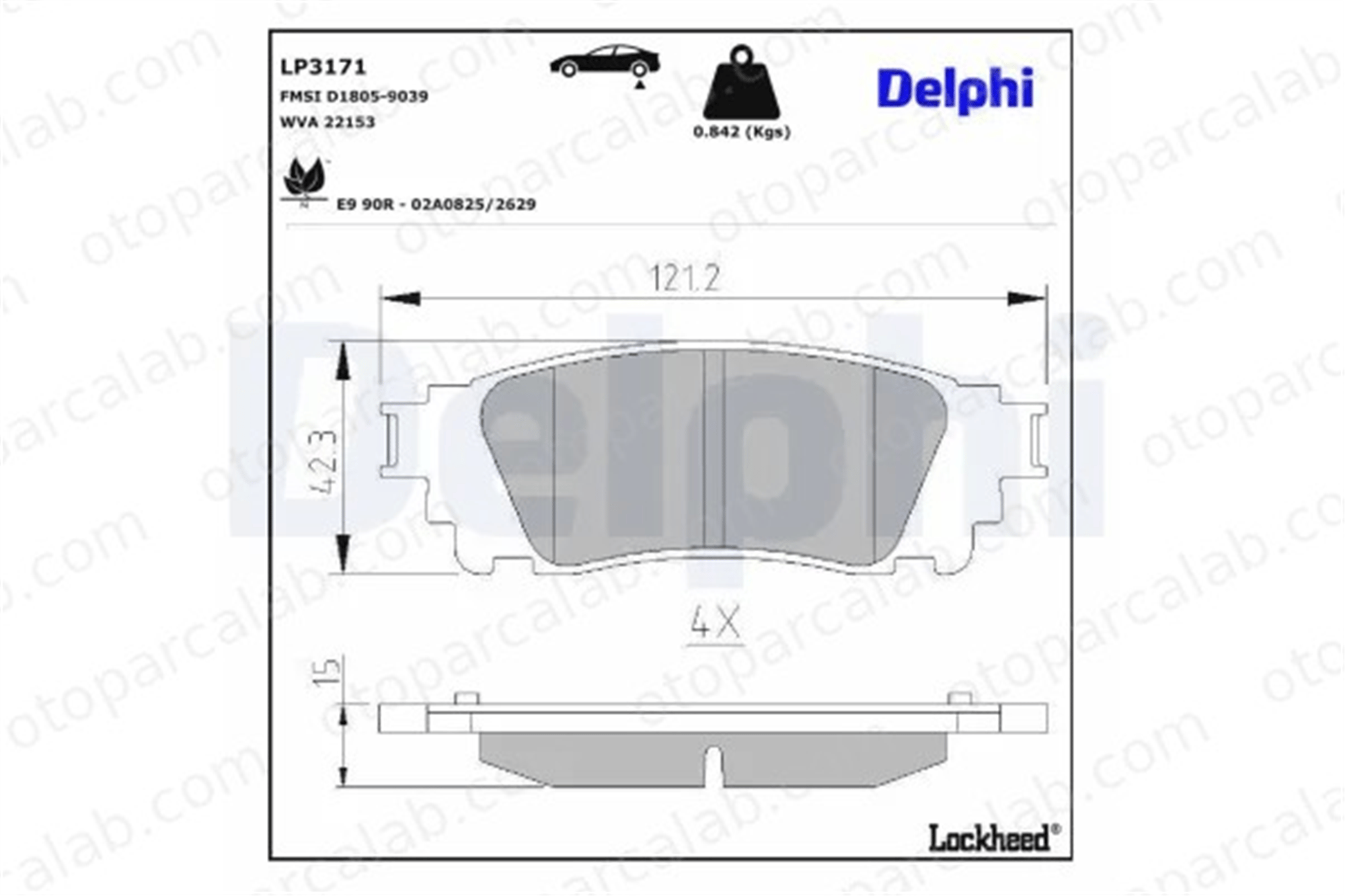 DELPHI LP3171 Fren Disk Balata Arka TOYOTA CAMRY LEXUS NX 446678010 446678020
