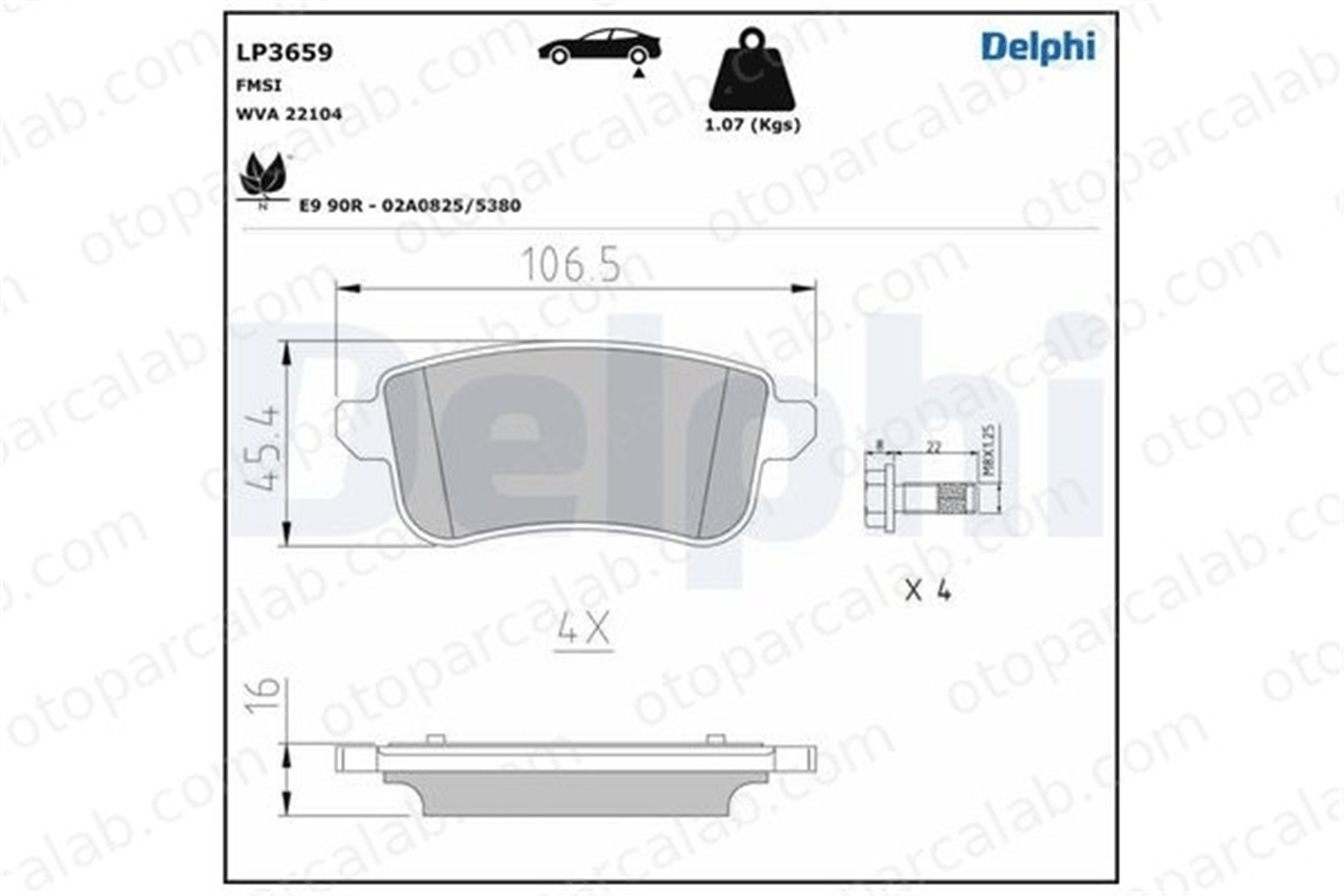 DELPHI LP3659 Fren Disk Balata Arka RENAULT MEGANE III Hatchback MEGANE III Coupe 440603163R 440603558R