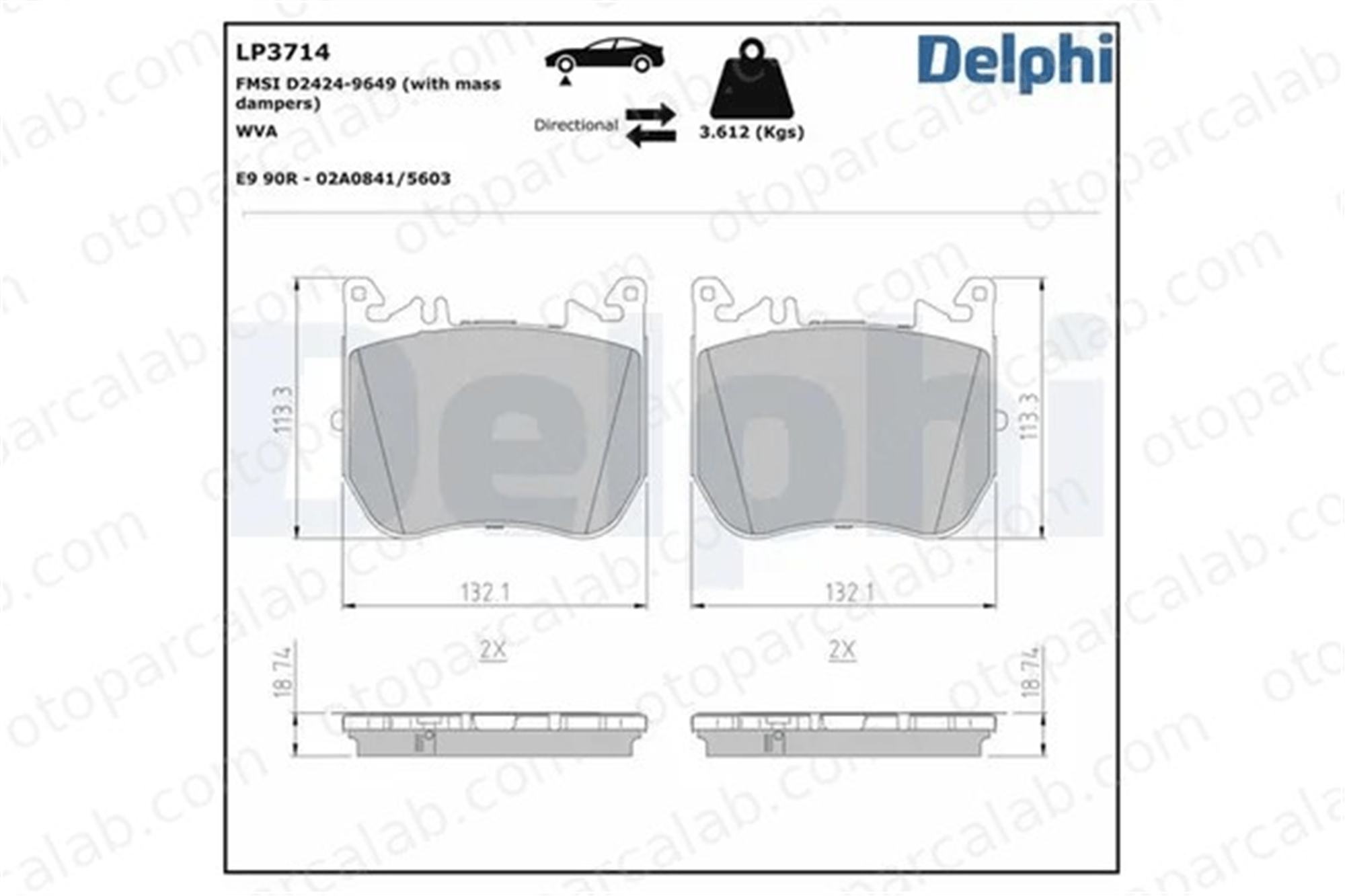 DELPHI LP3714 Fren Disk Balata Ön MERCEDES-BENZ S-SERISI A0004200804 4200804