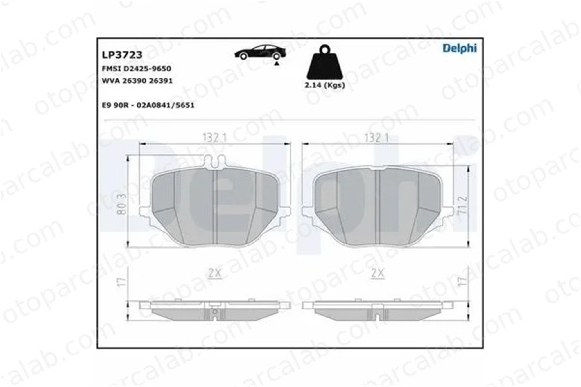 DELPHI LP3723 Fren Disk Balata Arka MERCEDES-BENZ S-SERISI GLC Coupe A0004209605 4209402