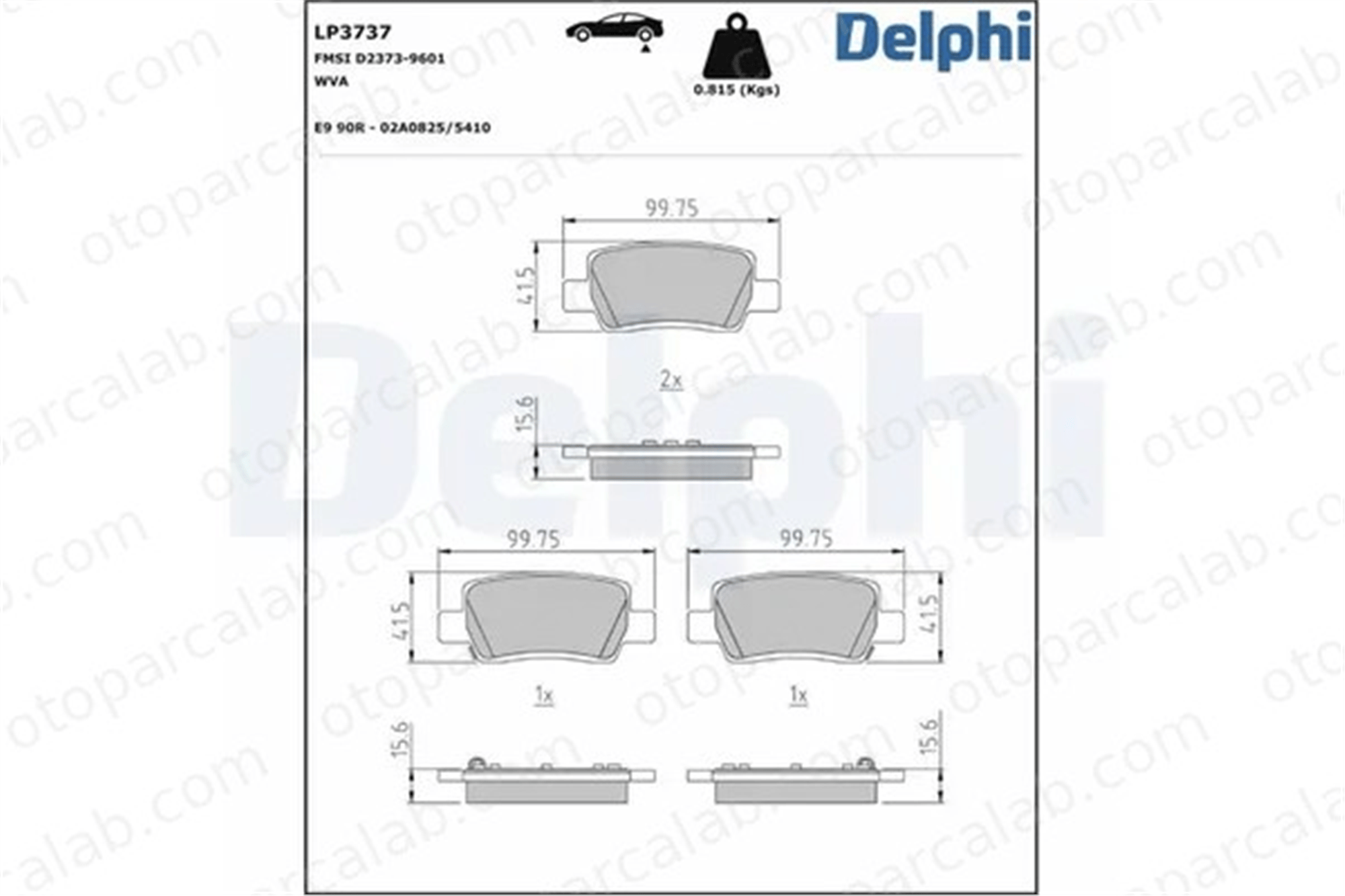 DELPHI LP3737 Fren Disk Balata Ön veya Arka KIA SELTOS HYUNDAI KONA 2370844 2422498