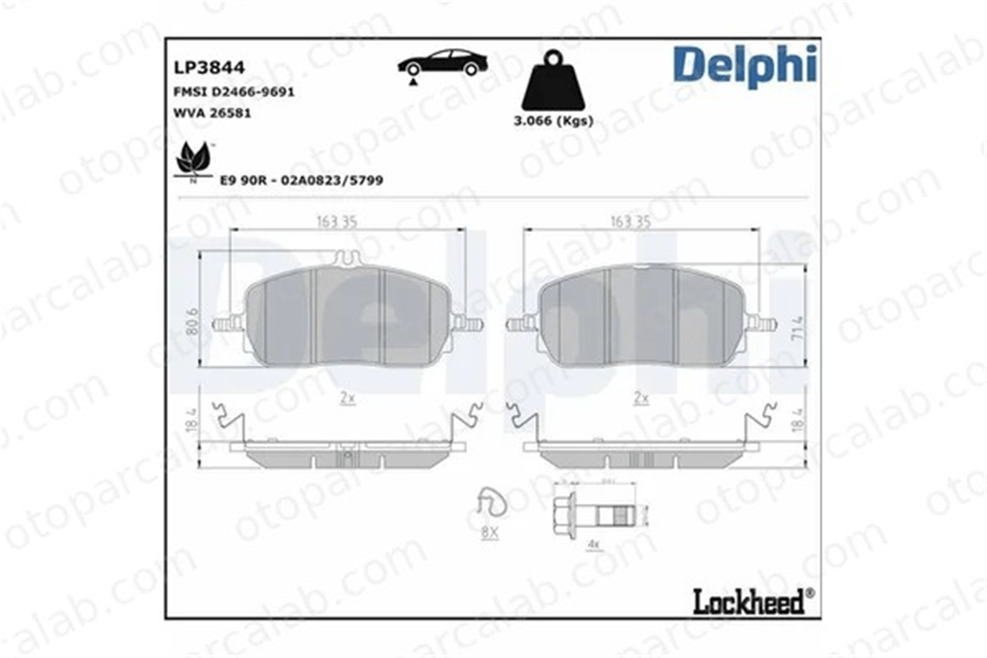 DELPHI LP3844 Fren Disk Balata Ön MERCEDES-BENZ GLC GLC Coupe 4200204 0004200204