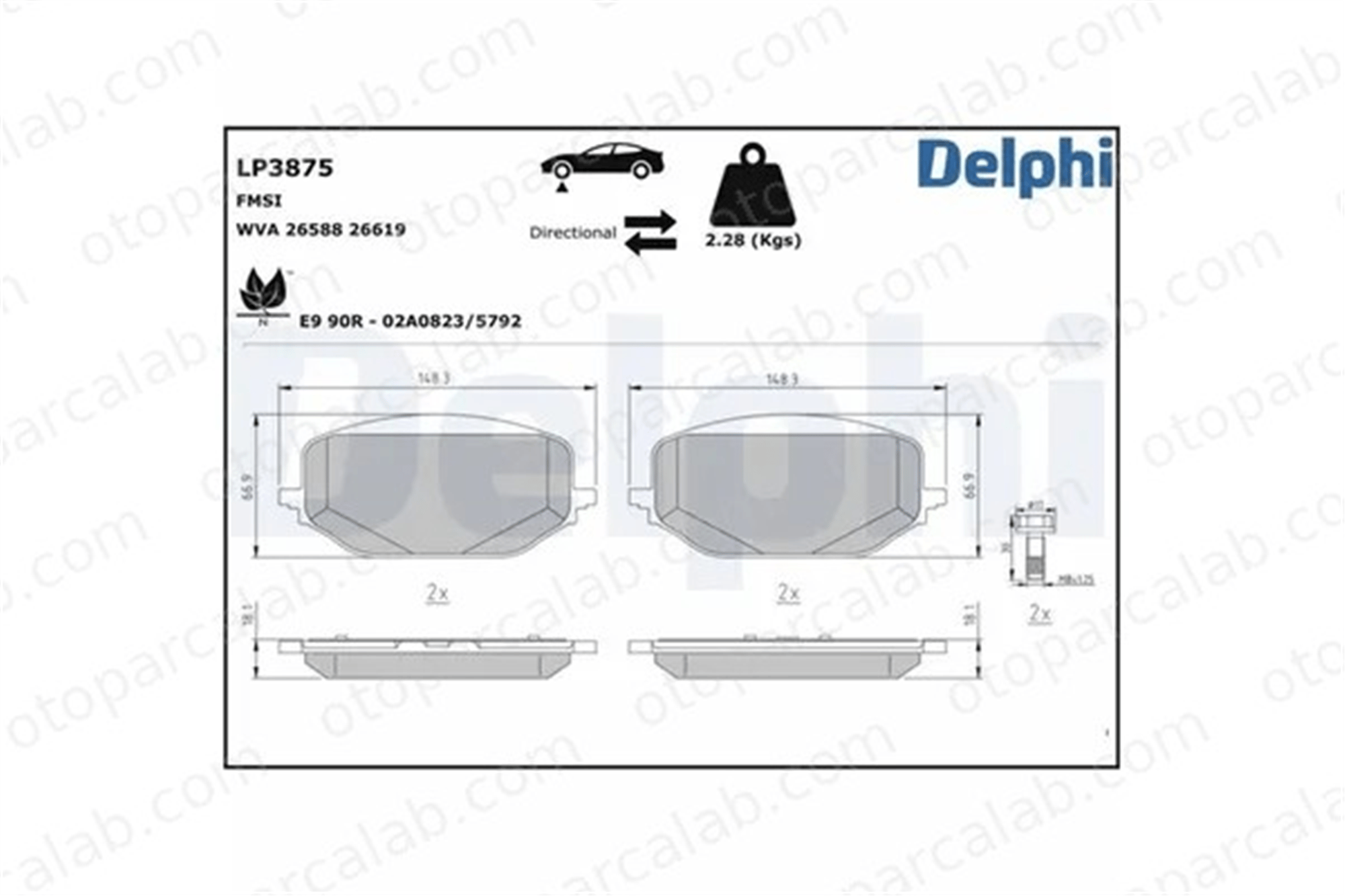DELPHI LP3875 Fren Disk Balata Ön PEUGEOT 5008 II CITROËN C4 PICASSO II 1647880280 1697651980