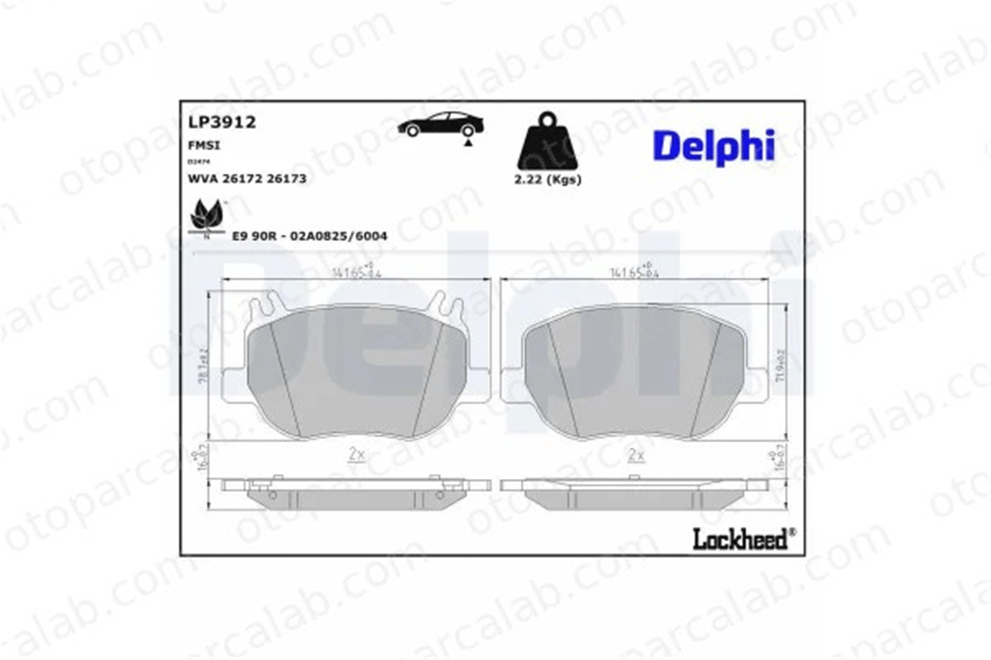 DELPHI LP3912 Fren Disk Balata Ön MERCEDES-BENZ SL A0004200406 4200406