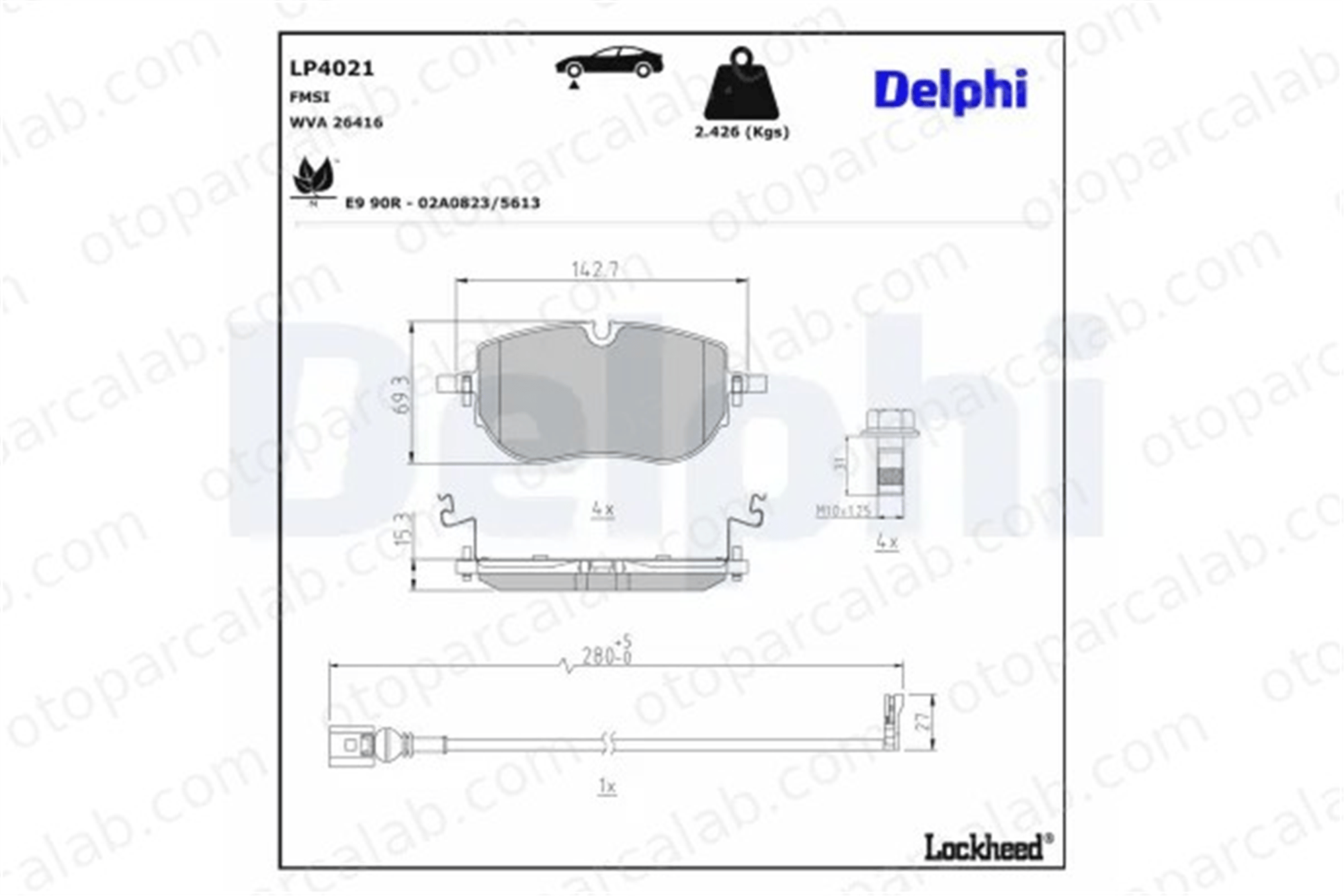 DELPHI LP4021 Fren Disk Balata Ön VW ID.4 CUPRA BORN 1EA698151A 1EA698151M