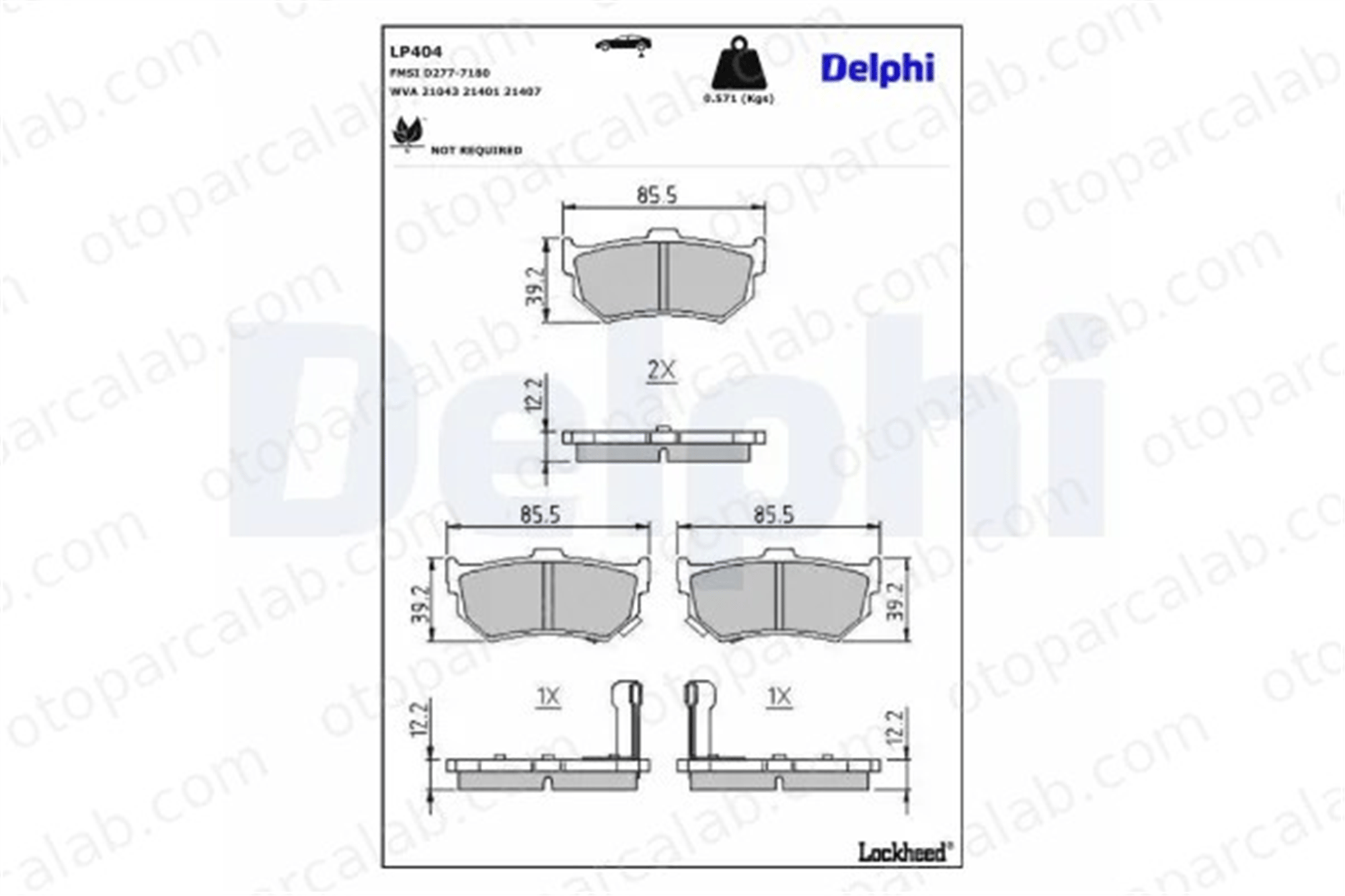 DELPHI LP404 Fren Disk Balata Arka HONDA PRELUDE III SUZUKI SWIFT II Hatchback 43022SA5506 43022SF1S00