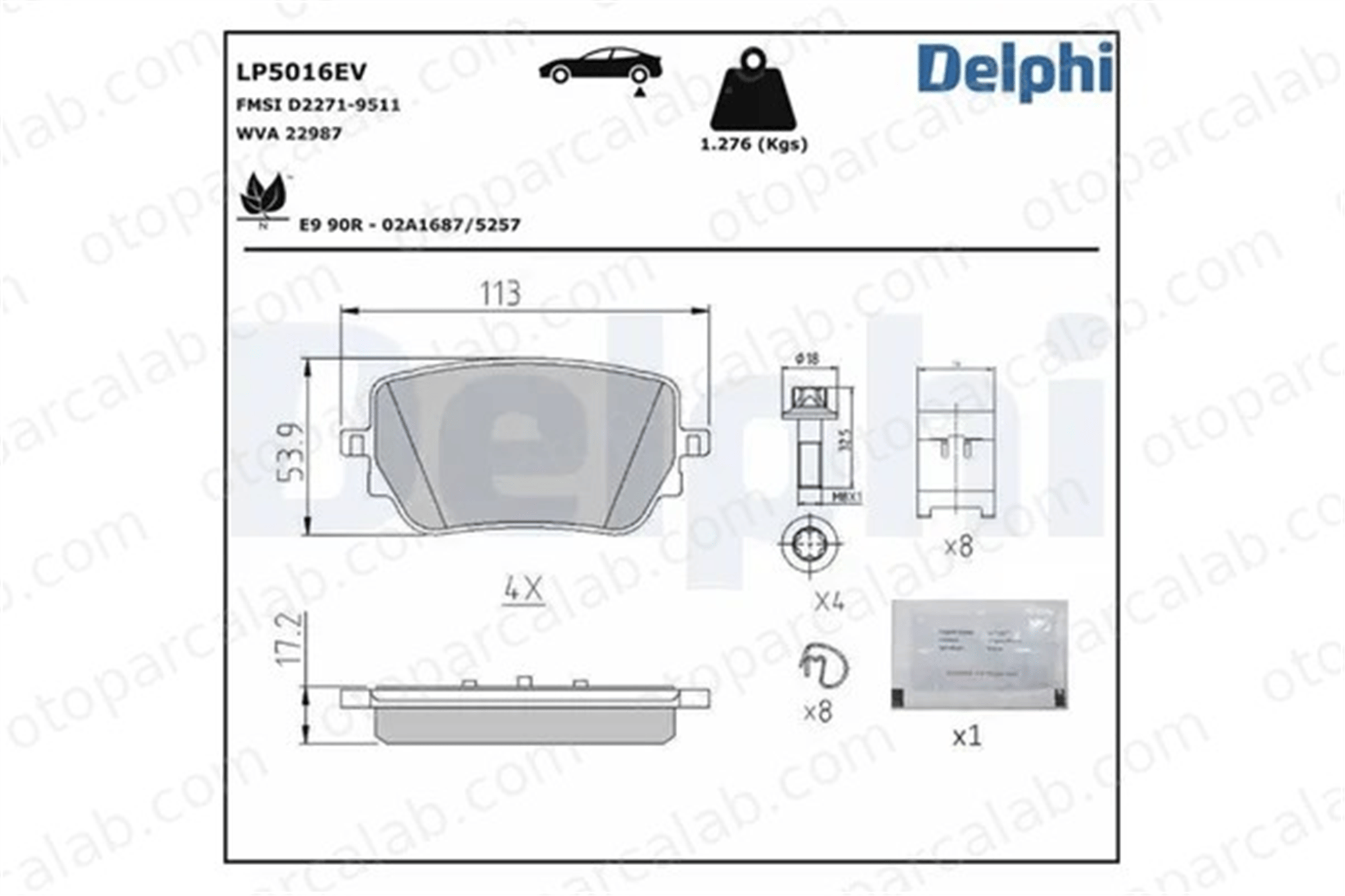 DELPHI LP5016EV Fren Disk Balata Ön MERCEDES-BENZ A-SERISI GLB 4201706 0004201706