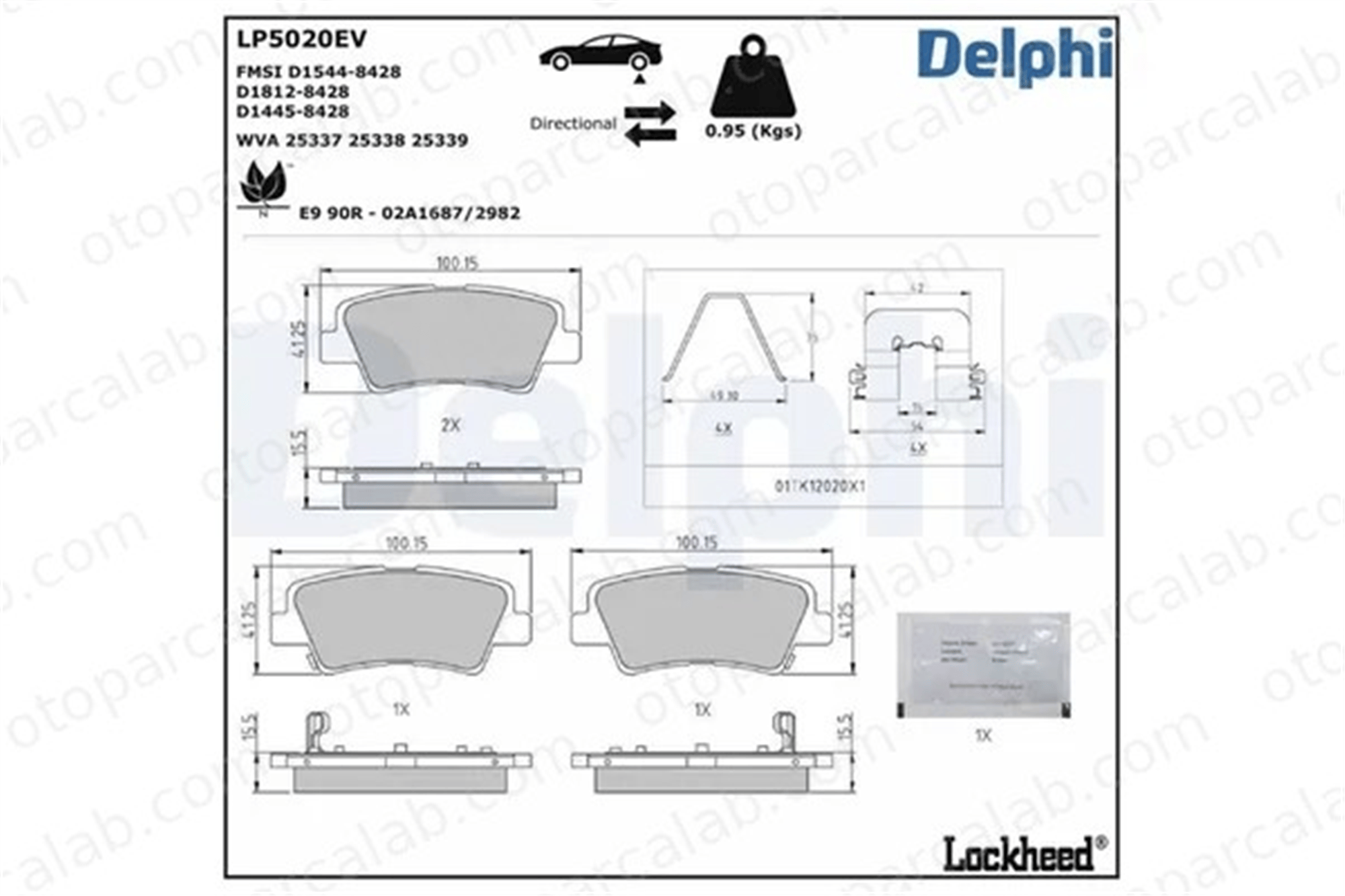 DELPHI LP5020EV Fren Disk Balata Ön HYUNDAI TUCSON KIA SPORTAGE IV 58302E4A60 58302E4A10