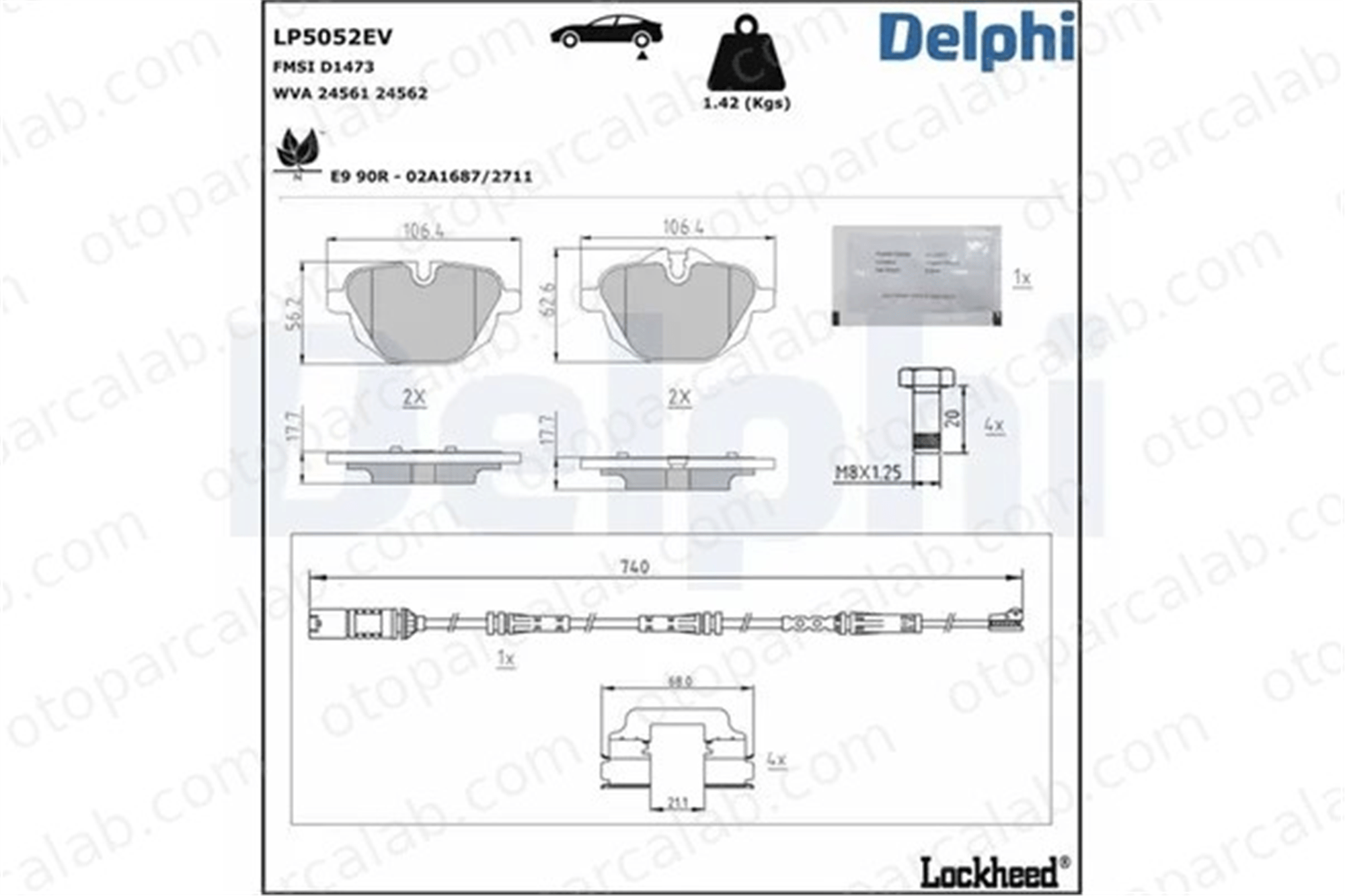 DELPHI LP5052EV Fren Disk Balata Ön BMW iX3 34216892641