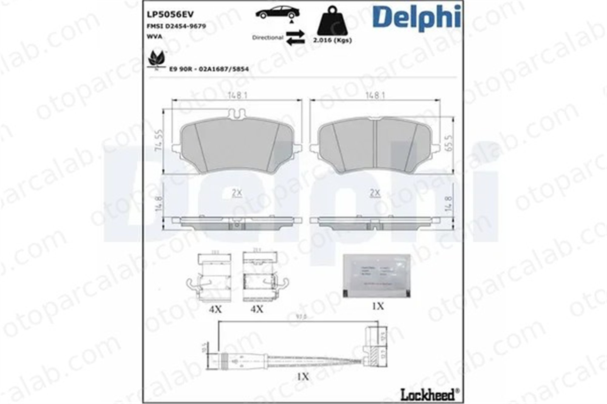 DELPHI LP5056EV Fren Disk Balata Arka MERCEDES-BENZ EQE A0004206403 4200606