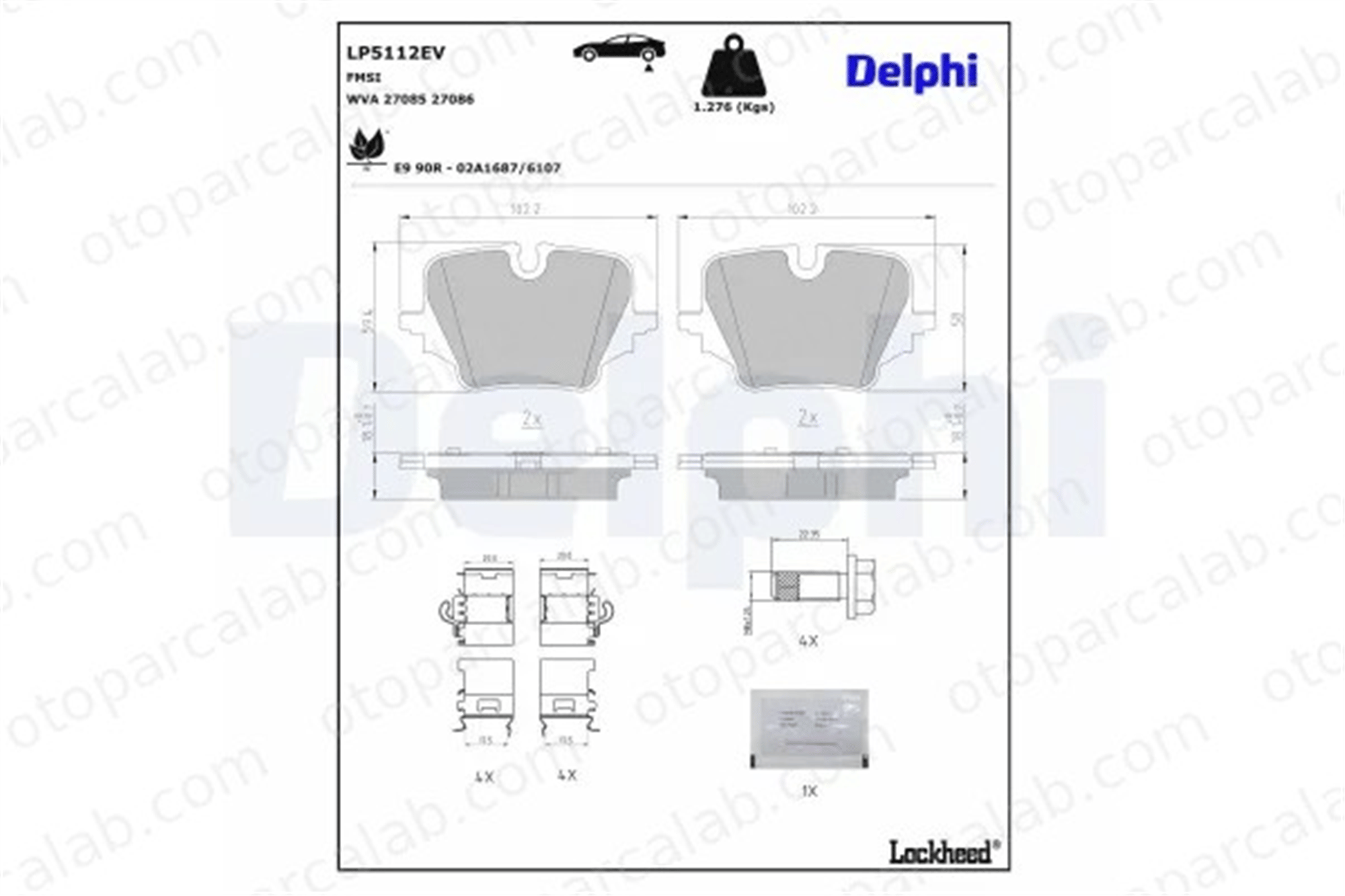 DELPHI LP5112EV Fren Disk Balata Arka BMW X1 34208843737