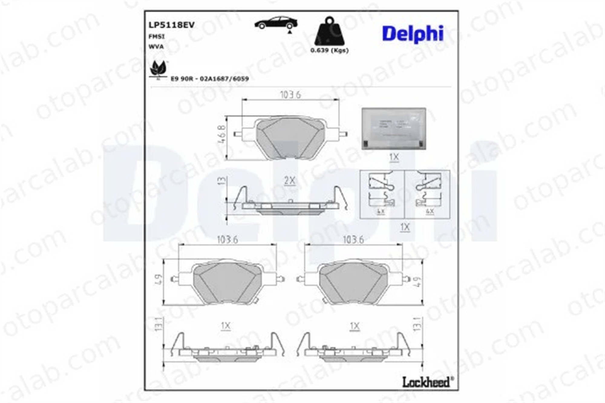 DELPHI LP5118EV Fren Disk Balata Arka BYD SEAL 1394417500 1677018900