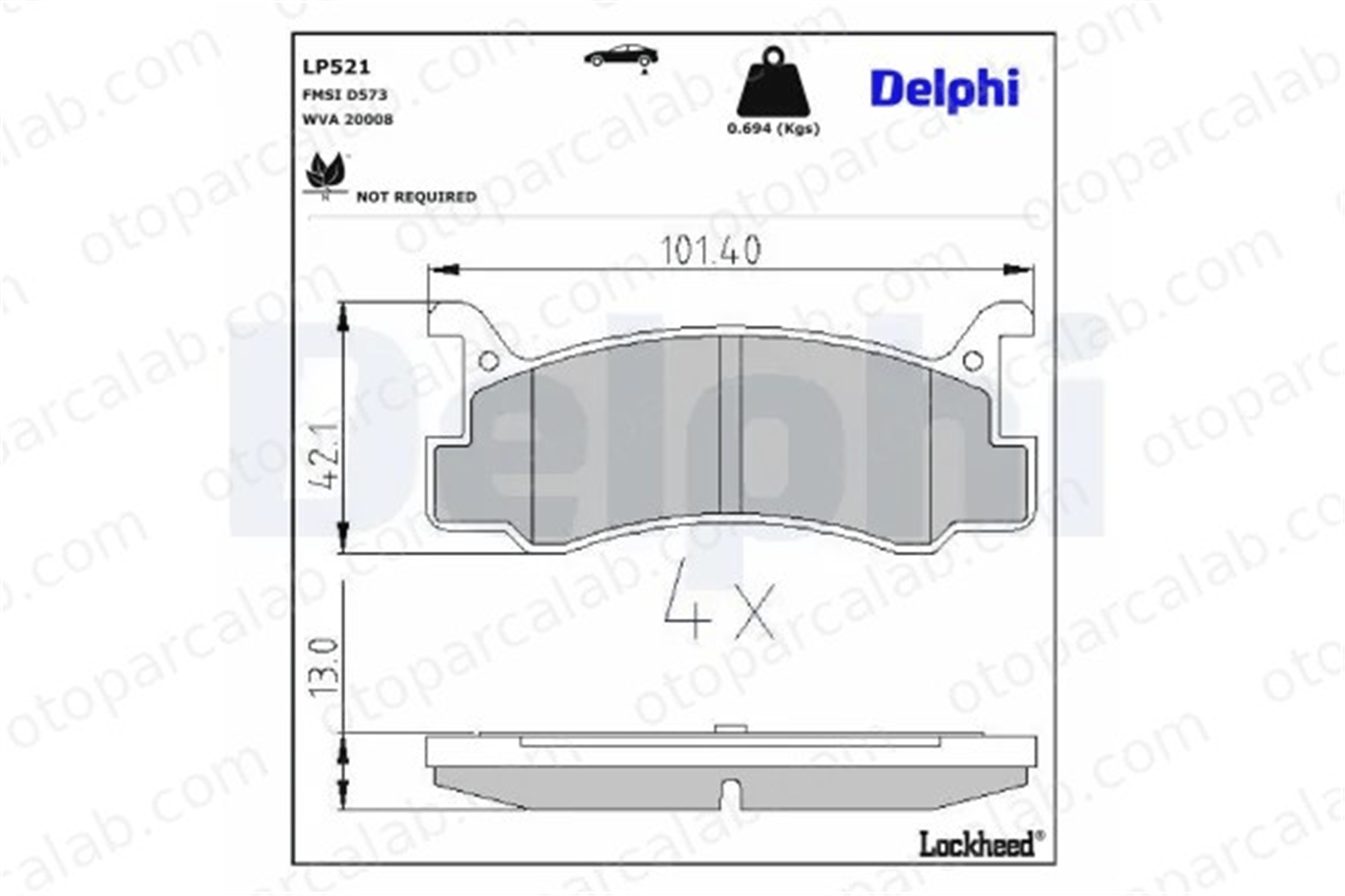 DELPHI LP521 Fren Disk Balata Arka MAZDA 323 III 323 III Hatchback 449287705 449287706