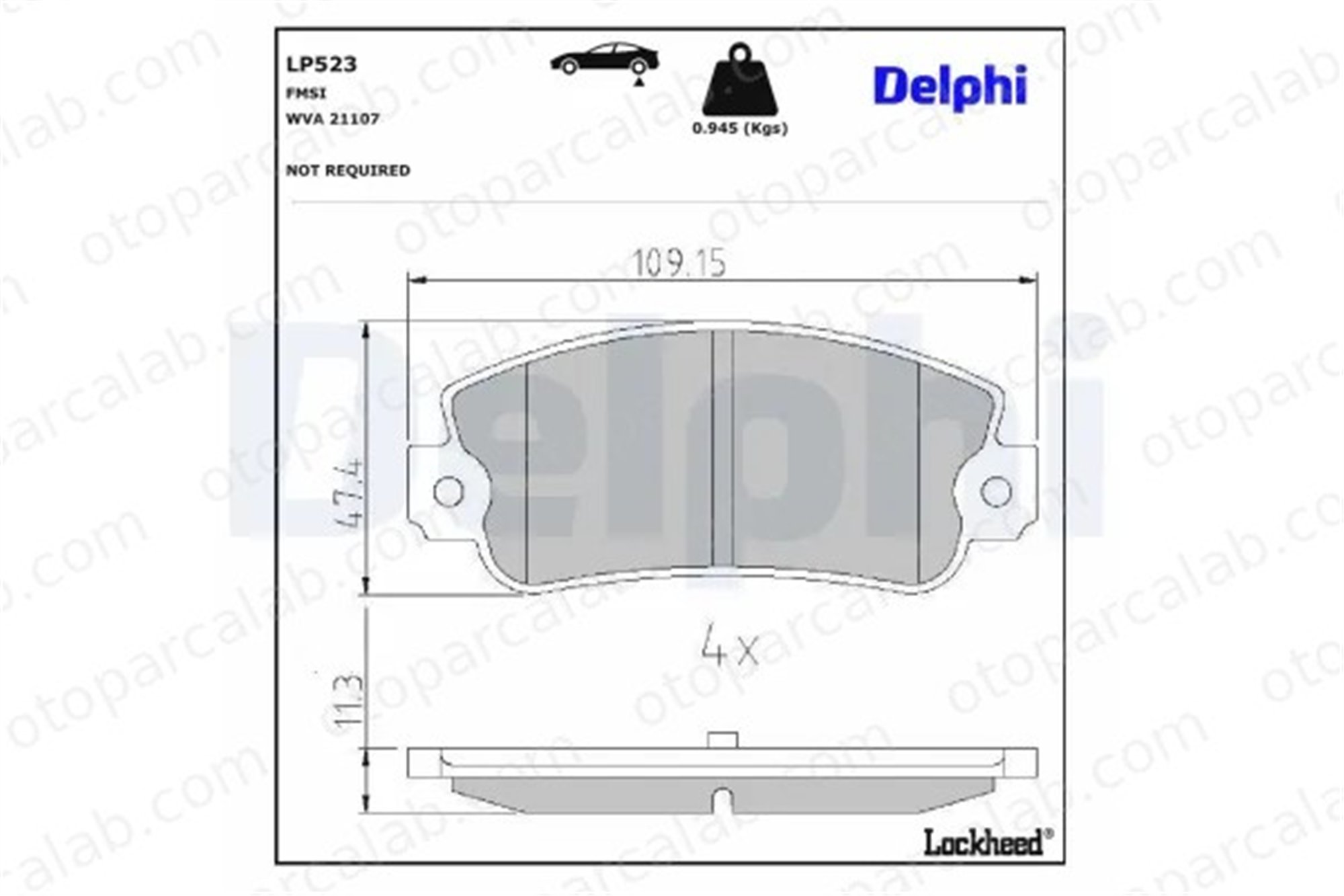 DELPHI LP523 Fren Disk Balata Arka LANCIA THEMA FIAT CROMA LP523 5888578