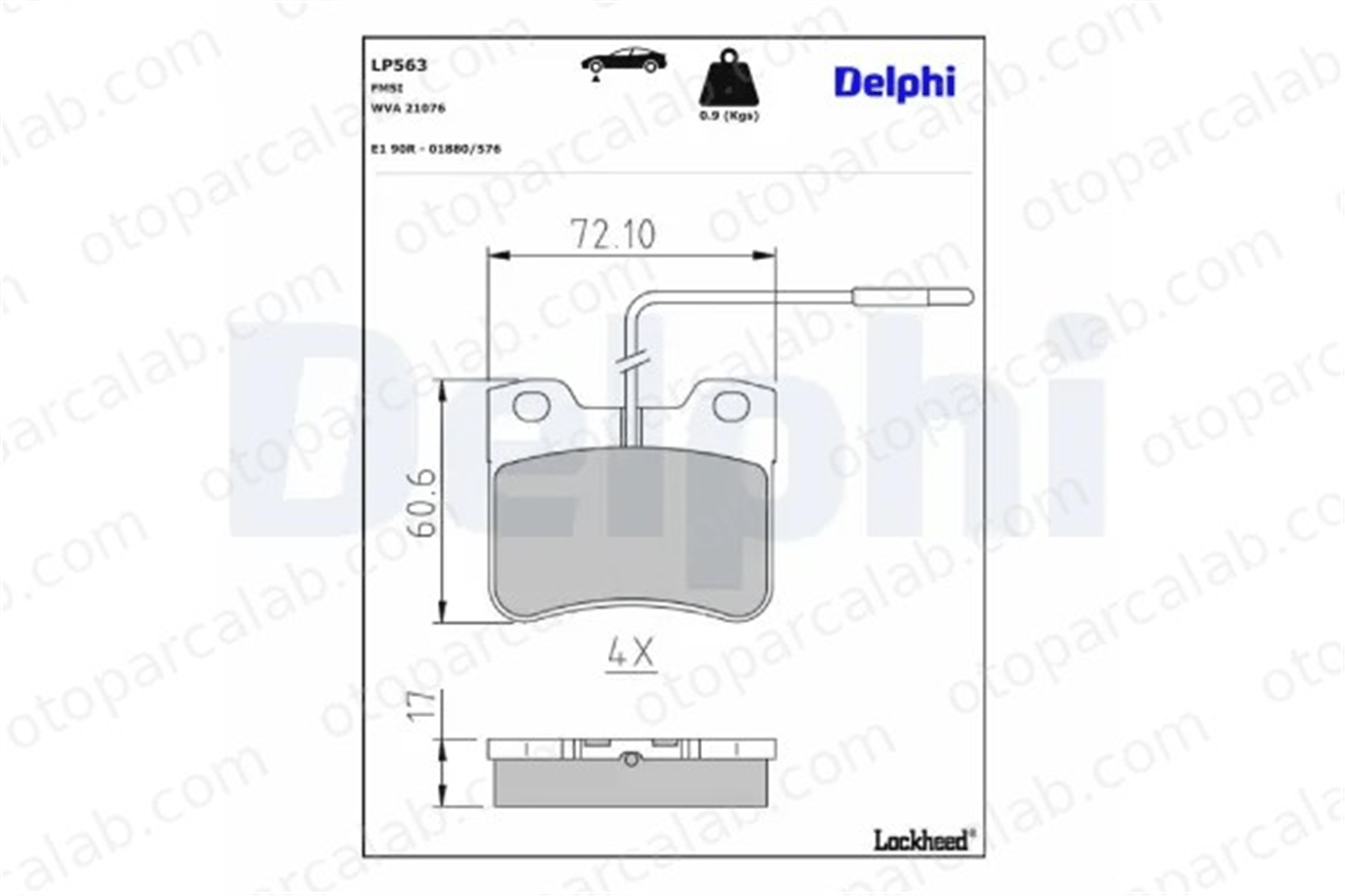 DELPHI LP563 Fren Disk Balata Ön CITROËN AX SAXO 425090 425286