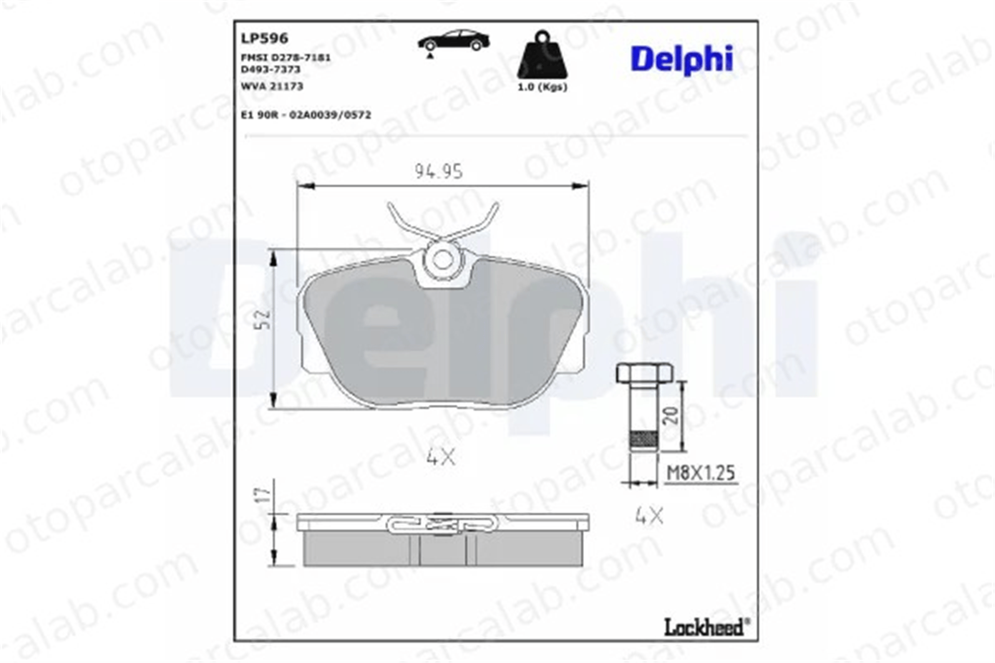 DELPHI LP596 Fren Disk Balata Ön BMW 3 3 Touring 34111154442 34111154443