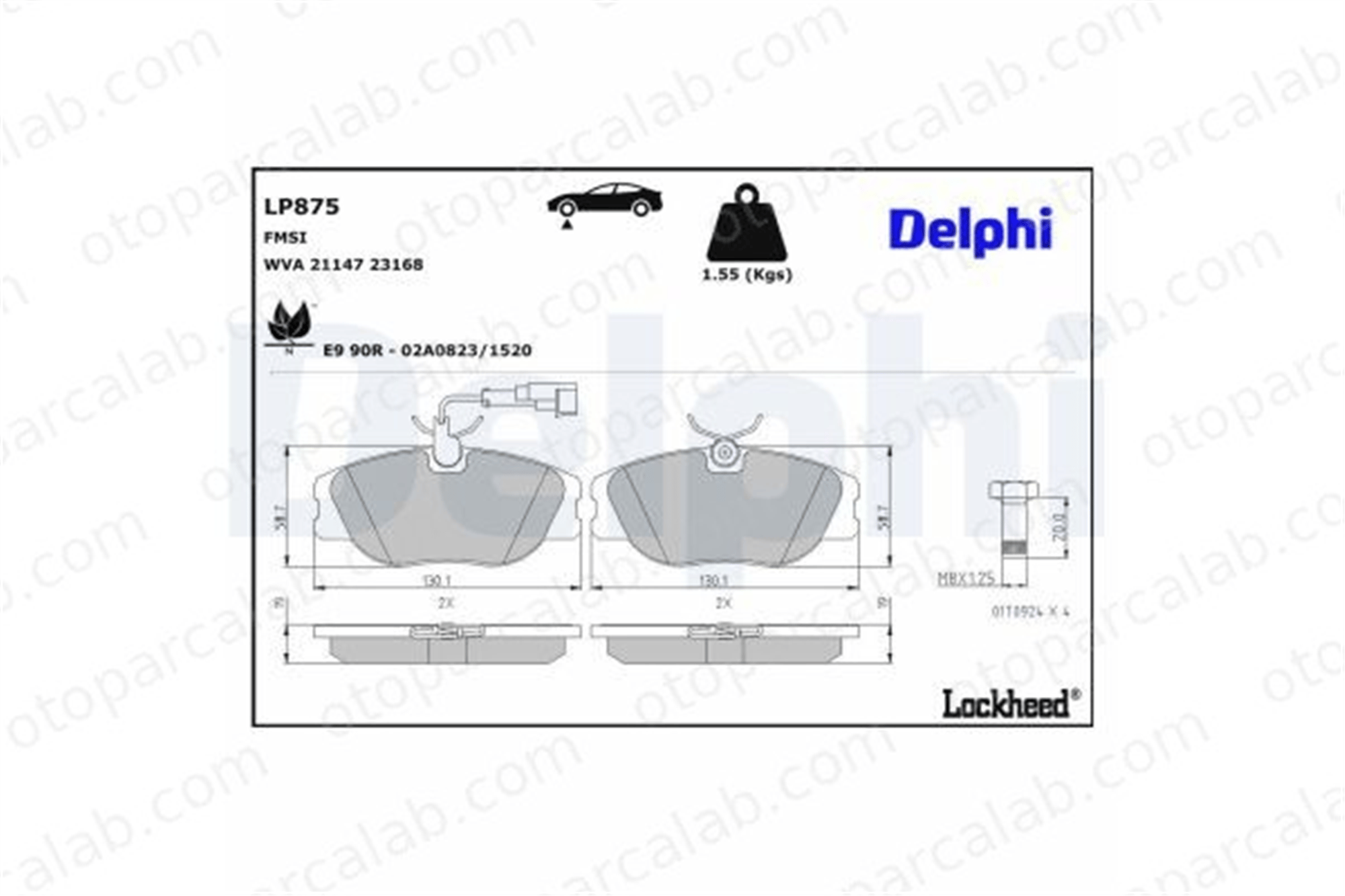 DELPHI LP875 Fren Disk Balata Ön ALFA ROMEO 155 LANCIA THEMA 60777621 71748389