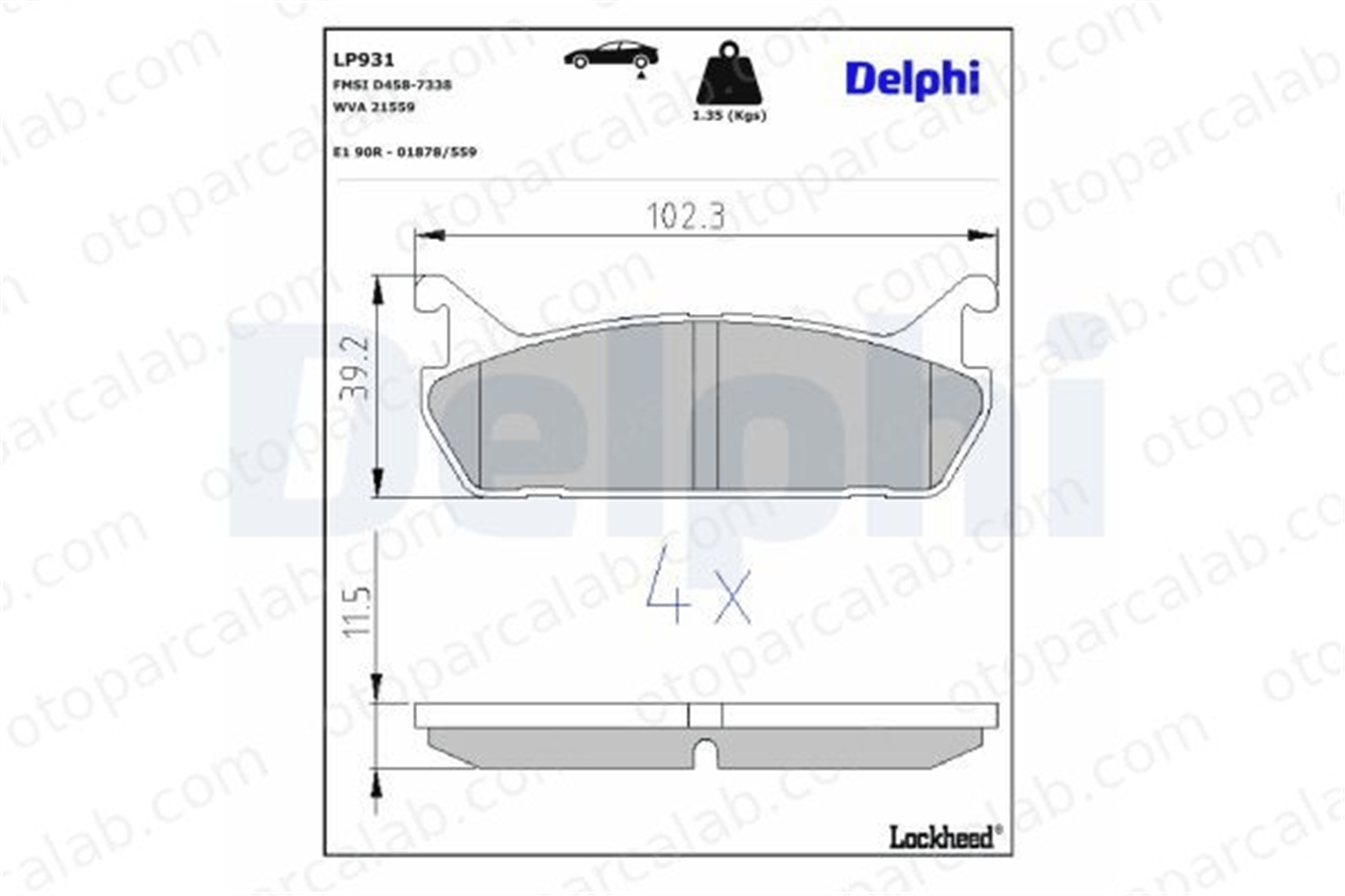 DELPHI LP931 Fren Disk Balata Arka MAZDA 323 C IV 323 S IV 449287101000 449287102000
