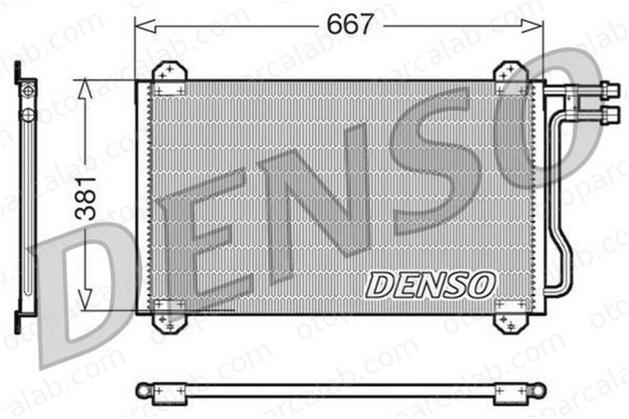 DENSO DCN17055 Klima Radyatörü MERCEDES-BENZ SPRINTER 4-t Panelvan/Van SPRINTER 4-t Platform şasi A9015000554 A9015000454