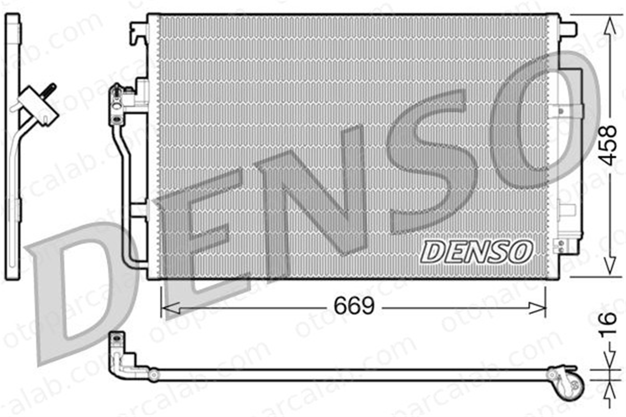 DENSO DCN17056 Klima Radyatörü MERCEDES-BENZ SPRINTER 3,5-t Panelvan/Van SPRINTER 3,5-t Platform şasi 9065000054 9065000554