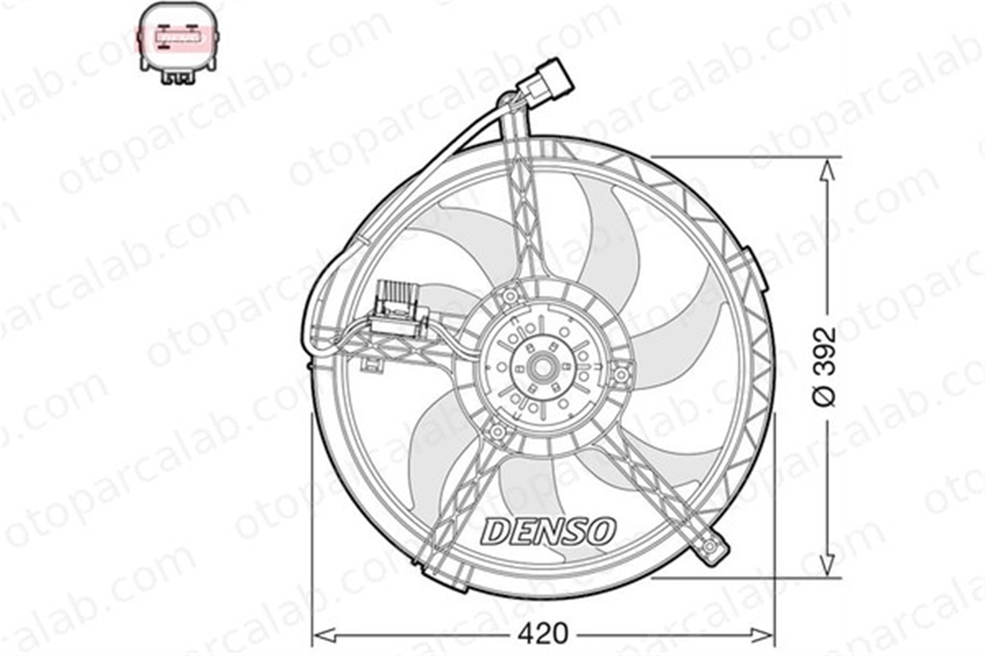 DENSO DER05009 Radyatör Fan ve Motoru MINI MINI COUNTRYMAN MINI PACEMAN 17427535100