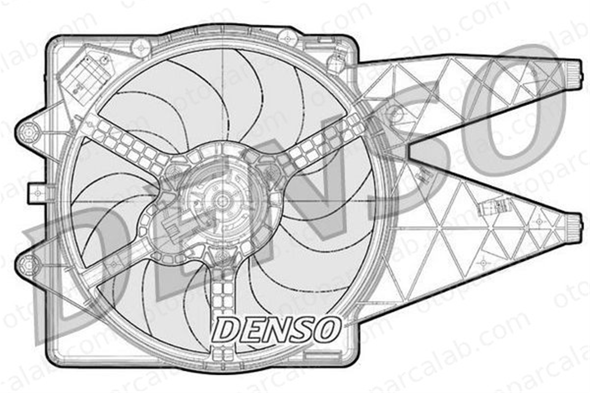 DENSO DER09091 Radyatör Fan ve Motoru FIAT GRANDE PUNTO ABARTH GRANDE PUNTO 55700342