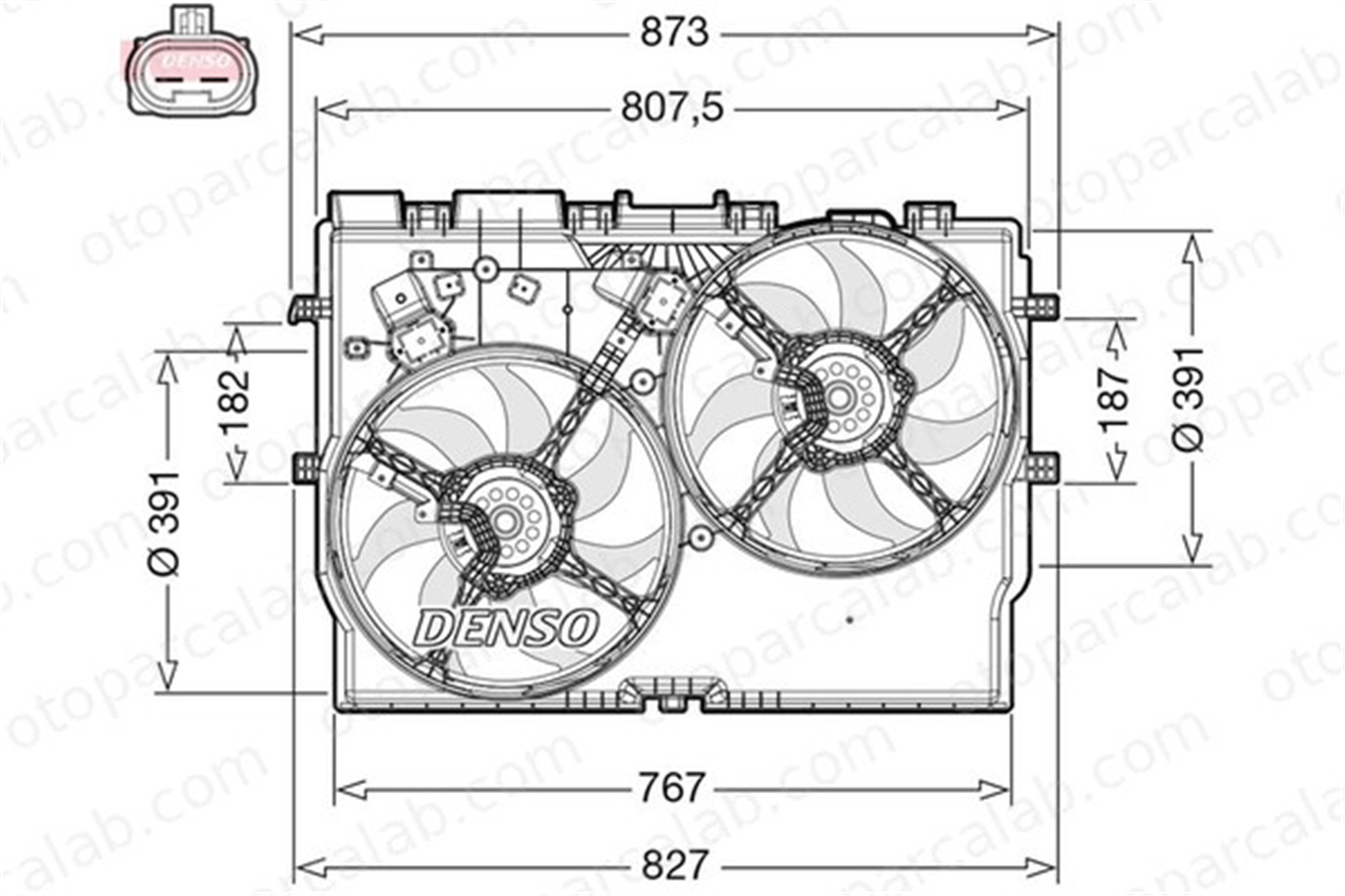 DENSO DER09311 Radyatör Fan ve Motoru FIAT DUCATO Minibüs/Otobüs DUCATO Panelvan/Van 1358012080 1342689080