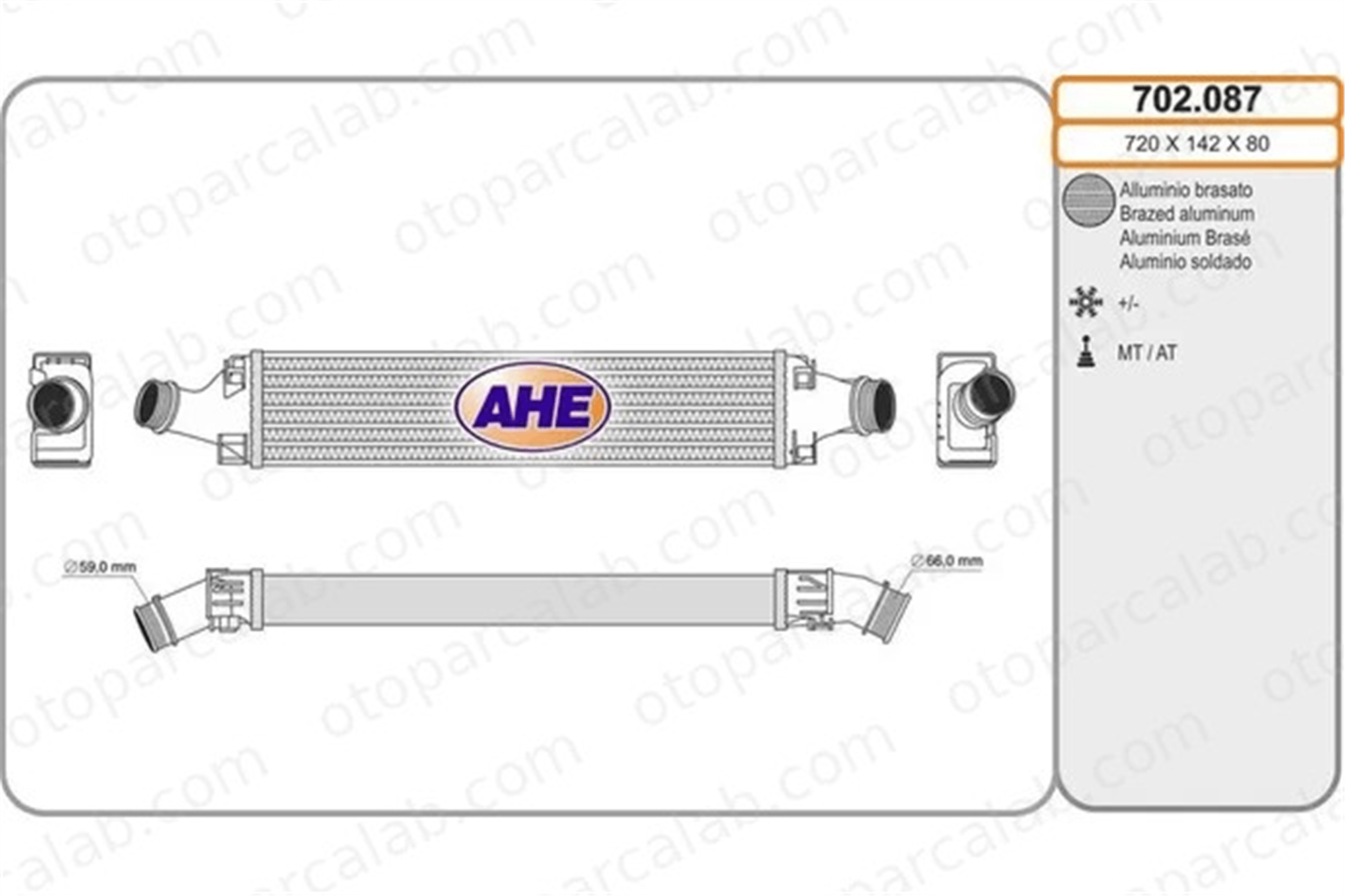 DENSO DIT02022 Turbo Radyatörü AUDI A4 B9 A4 B9 Avant DIT02022 80A145805B