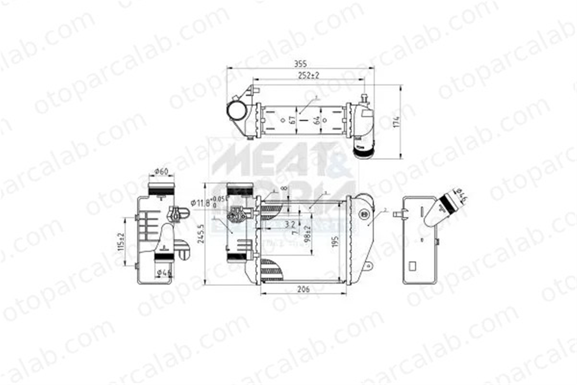 DENSO DIT02024 Turbo Radyatörü AUDI A6 C6 A6 C6 Avant DIT02024 4F0145805AF