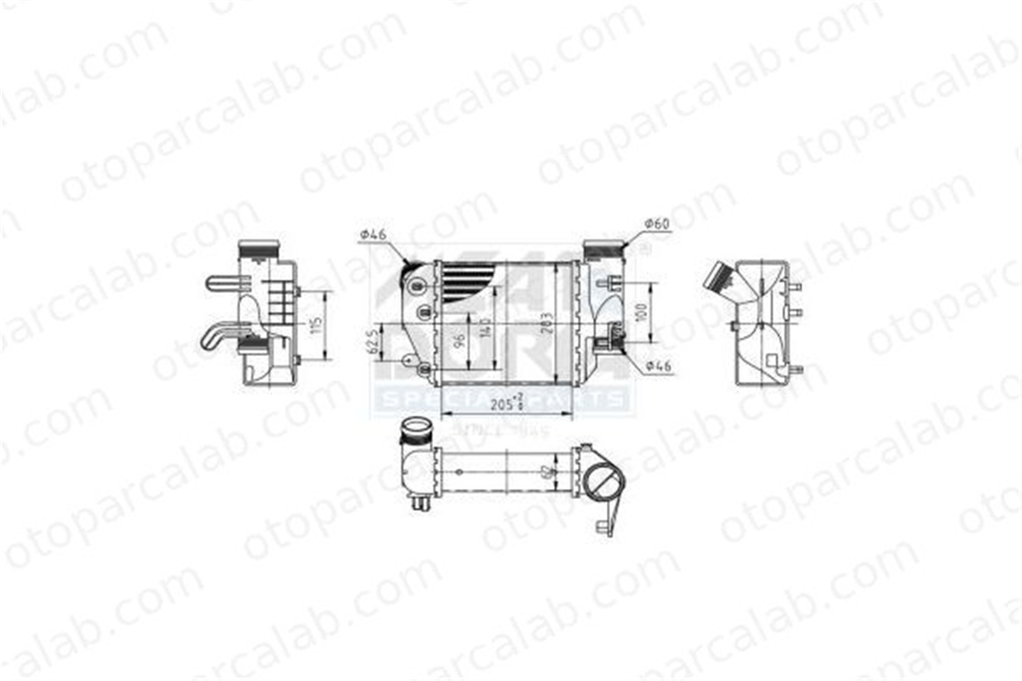 DENSO DIT02025 Turbo Radyatörü AUDI A6 C6 A6 C6 Avant DIT02025 4F0145806AA